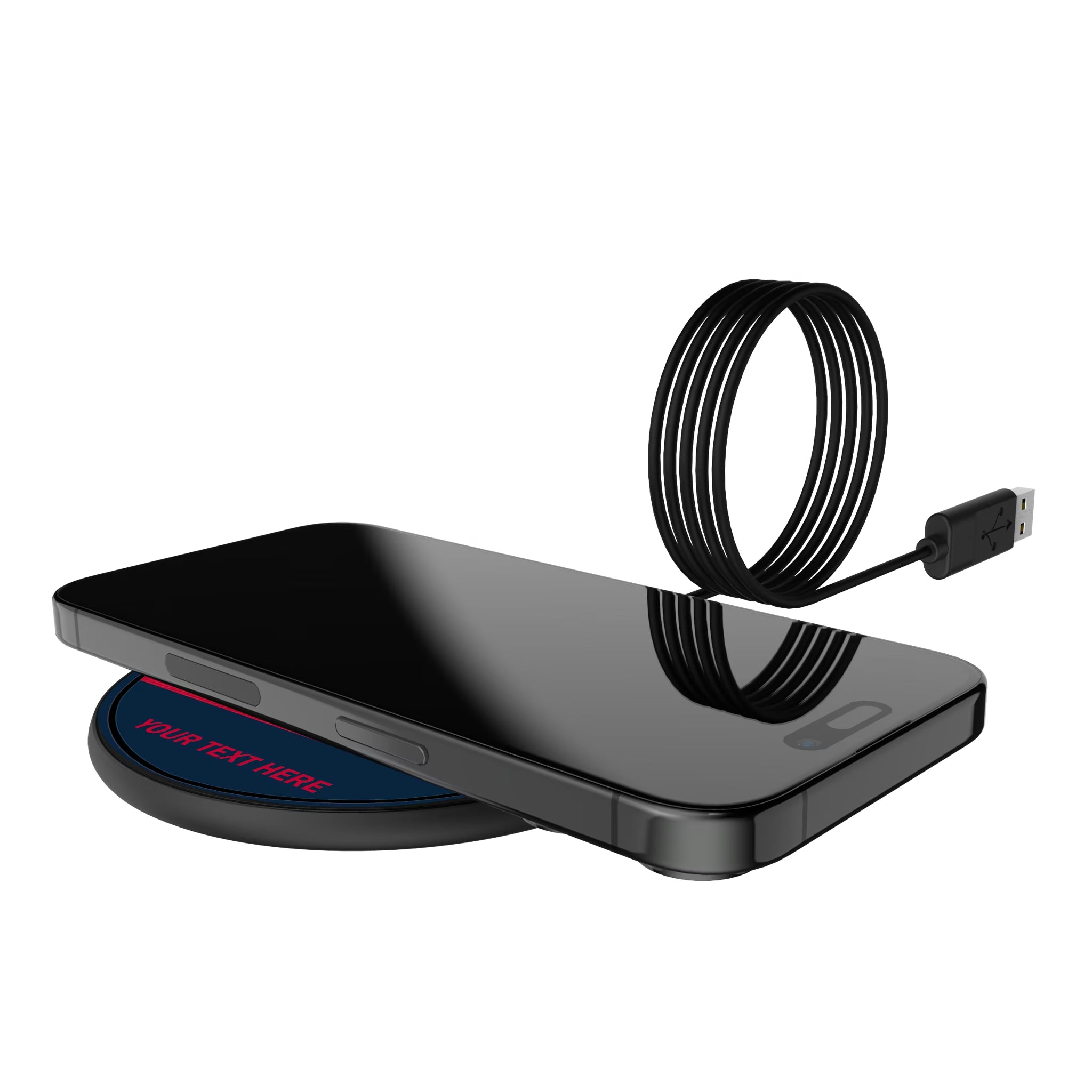 Los Angeles Angels Personalized Endzone Solid 15-Watt Wireless Charger - Lifestyle
