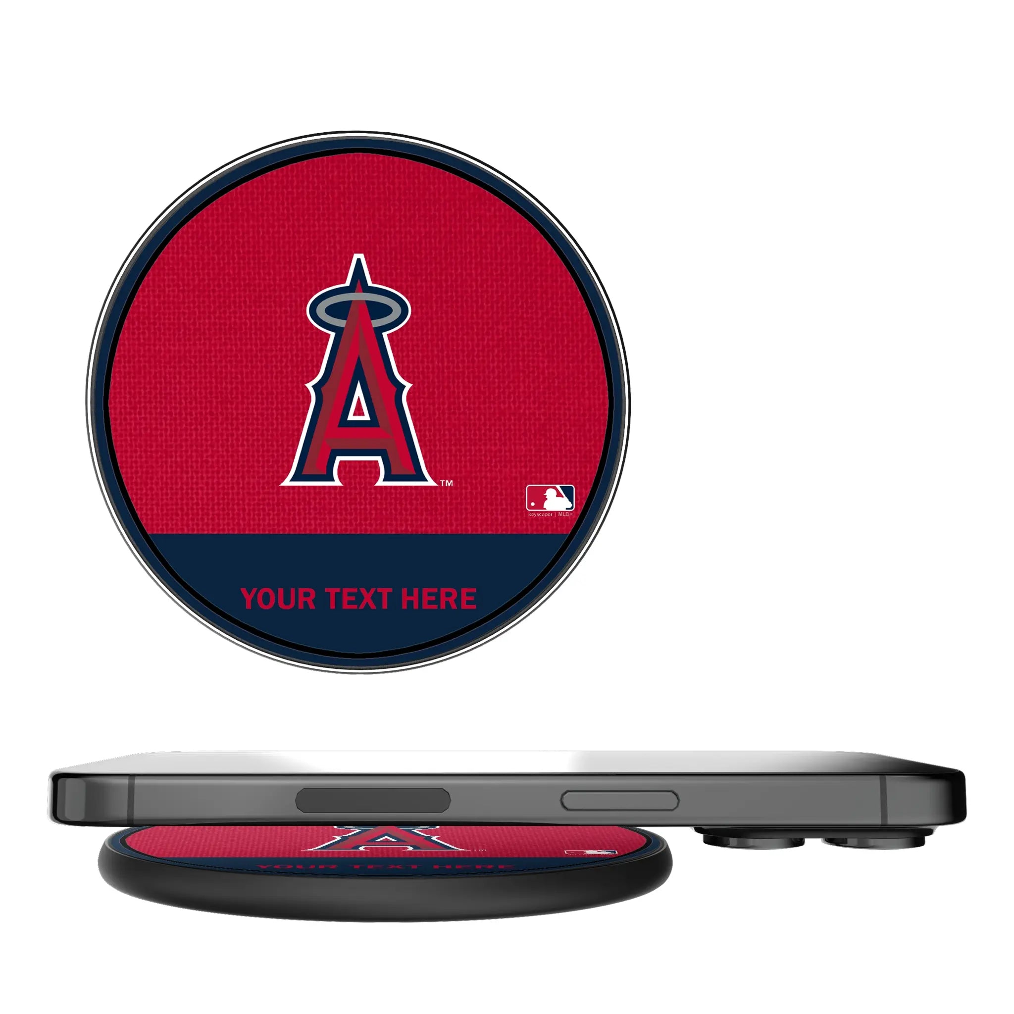 Los Angeles Angels Personalized Endzone Solid 15-Watt Wireless Charger