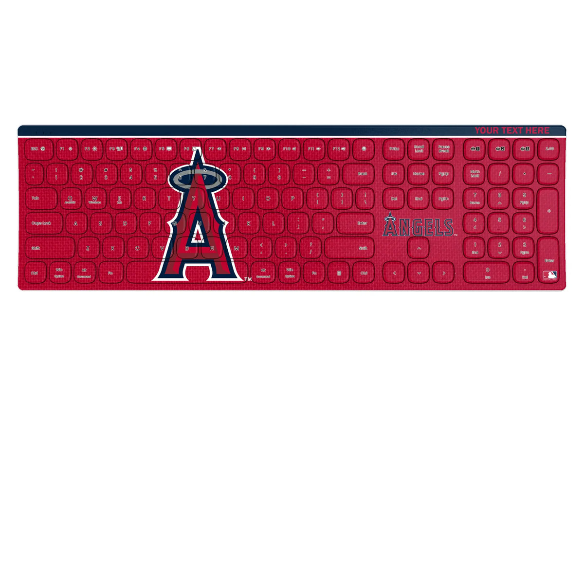 Los Angeles Angels Personalized Endzone Solid KKB605 Curved Wireless Keyboard