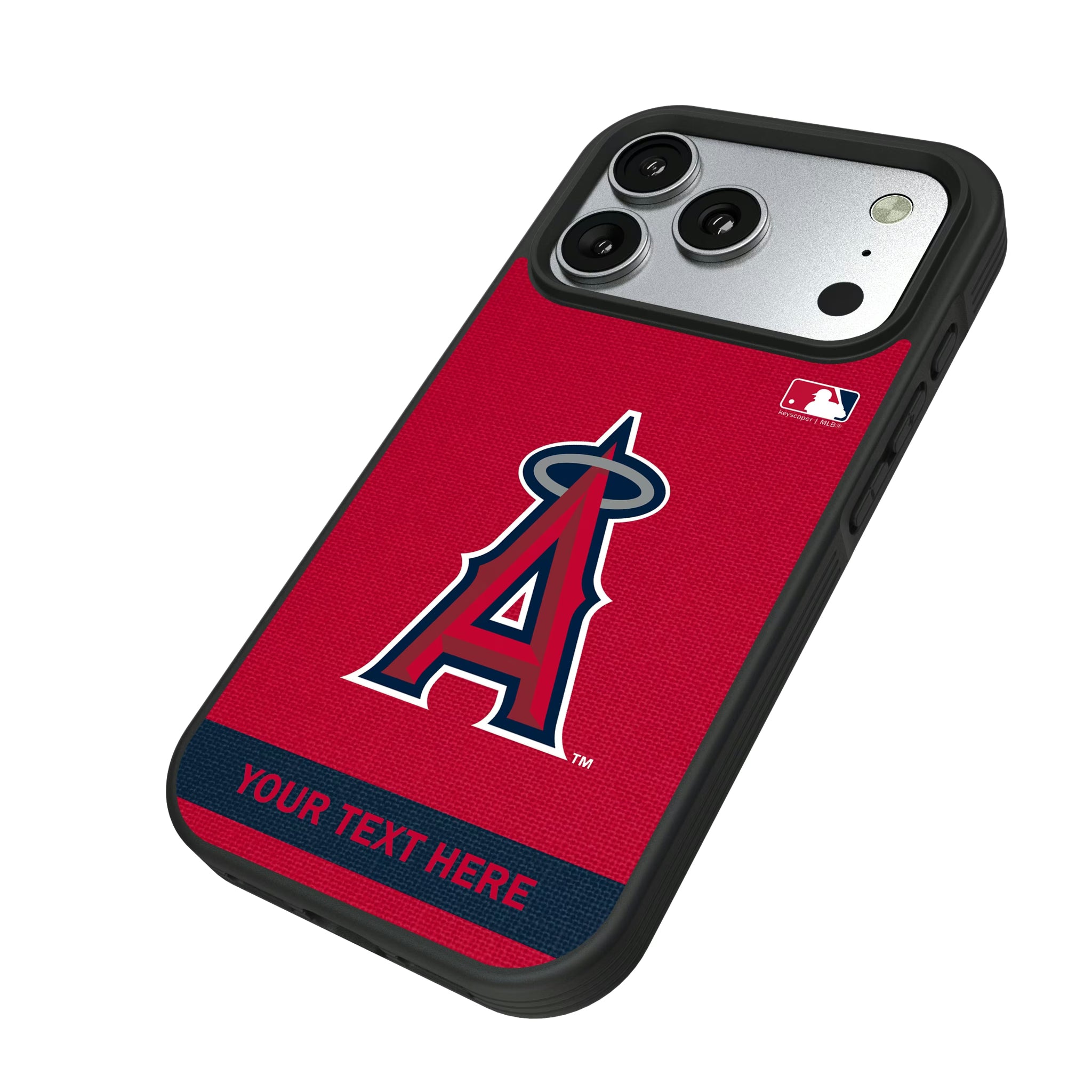 Los Angeles Angels Personalized Stripe iPhone Bump Phone Case for Apple iPhone - Isometric View#Device_iPhone 17 Pro