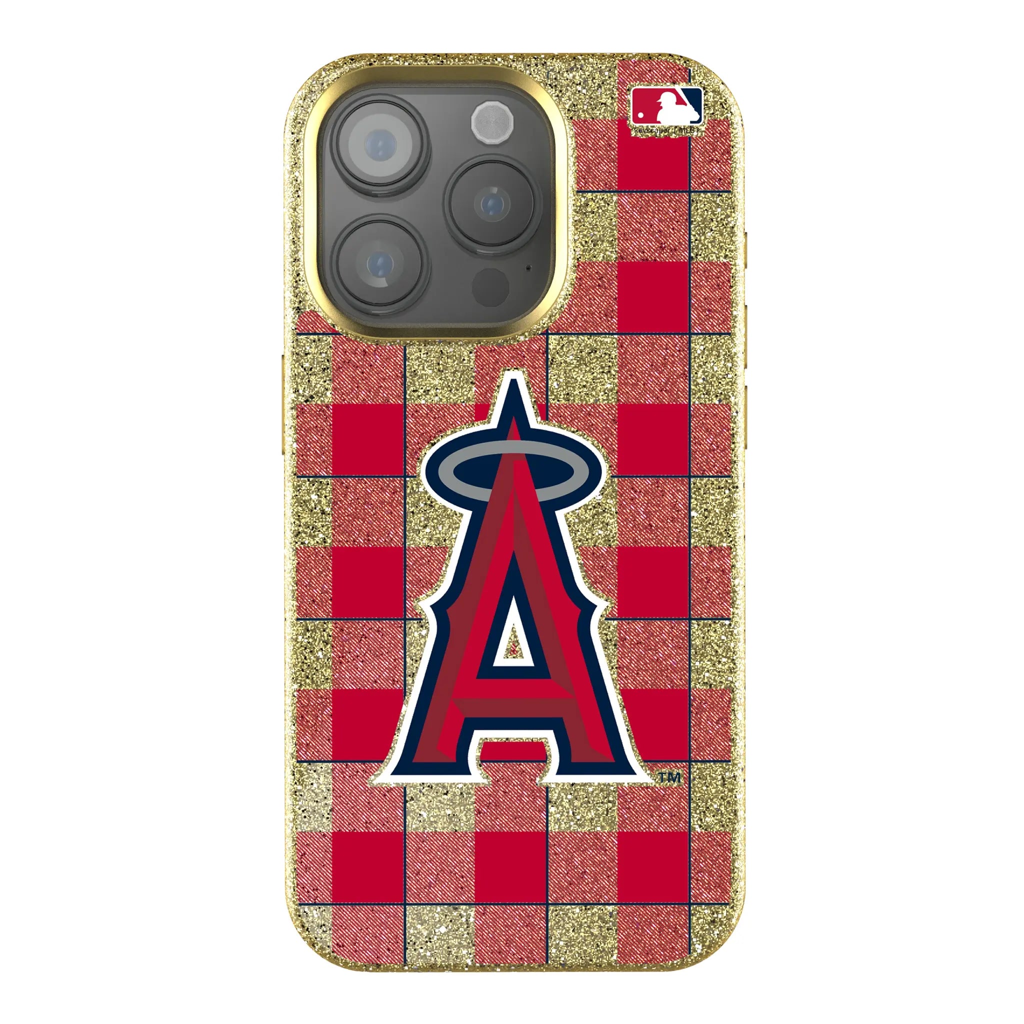 Los Angeles Angels Plaid iPhone Bling Phone Case for Apple iPhone