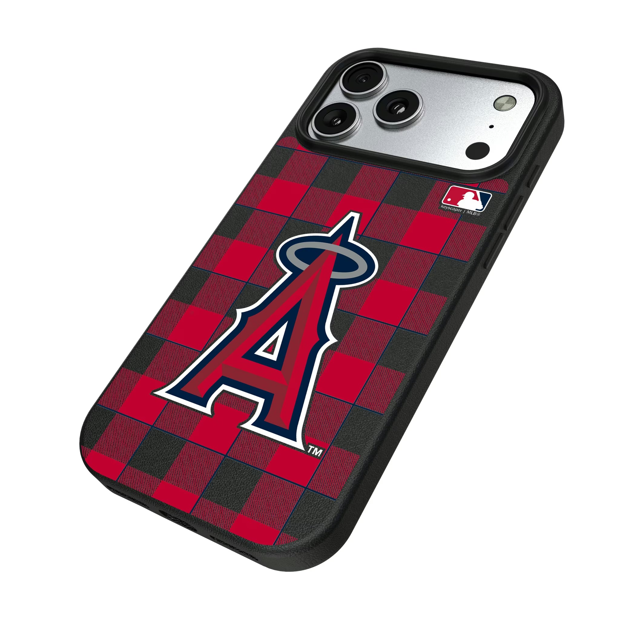 Los Angeles Angels Plaid iPhone MagSafe Compatible Phone Case for Apple iPhone - Isometric View#Device_iPhone 17 Pro Max