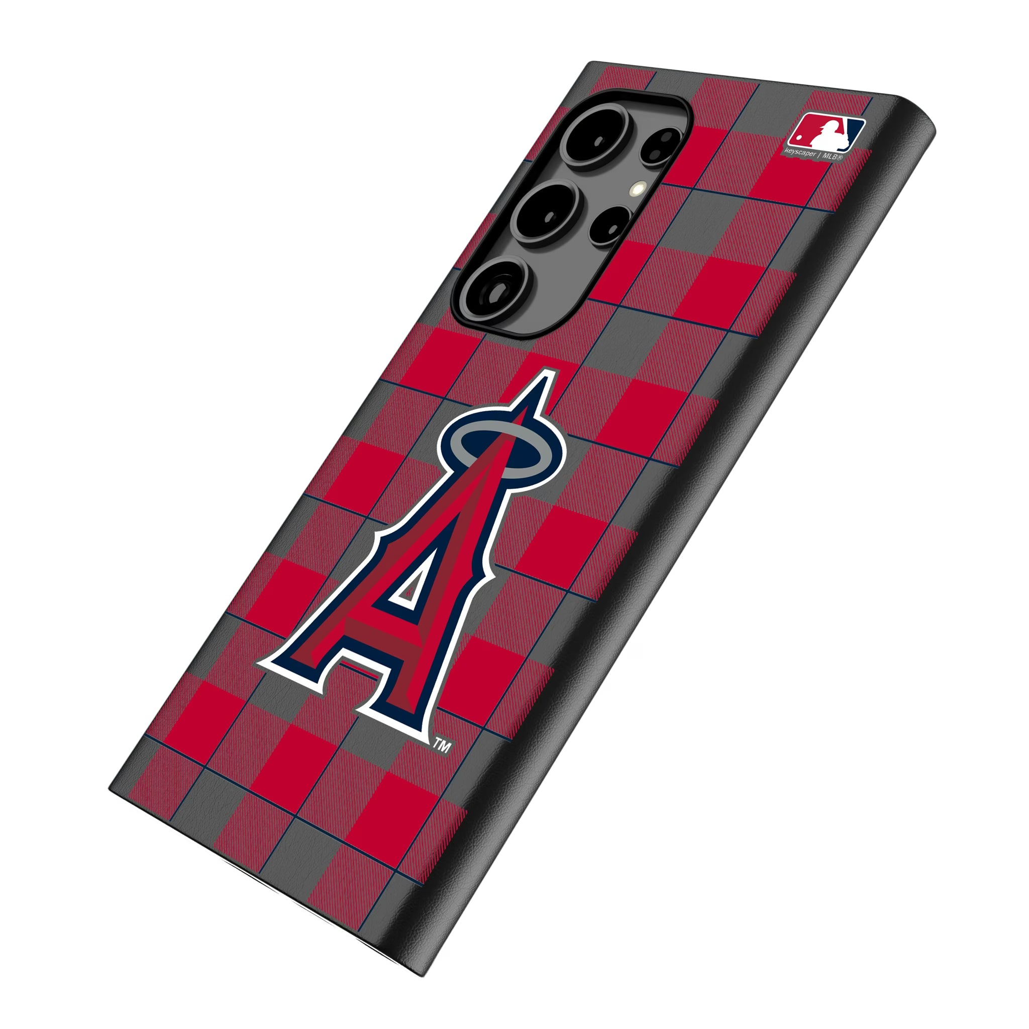 Los Angeles Angels Plaid Galaxy MagSafe Compatible Phone Case for Samsung Galaxy - Isometric View