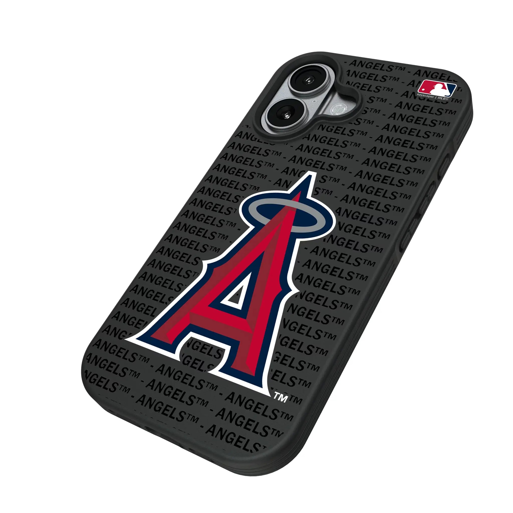 Los Angeles Angels Text Backdrop iPhone Bump Phone Case for Apple iPhone - Isometric View#Device_iPhone 17
