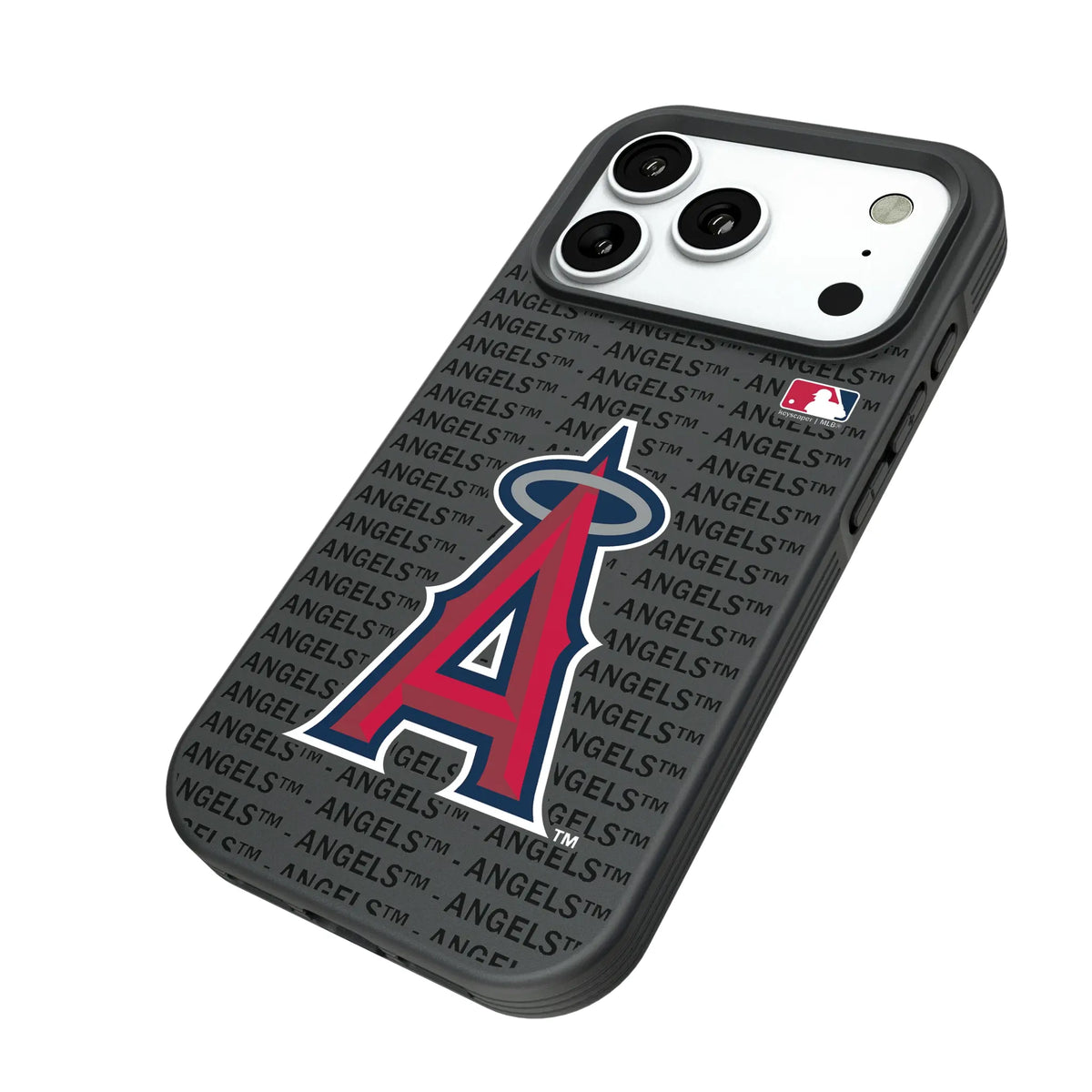 Los Angeles Angels Text Backdrop iPhone Bump Phone Case for Apple iPhone - Isometric View#Device_iPhone 18 Pro