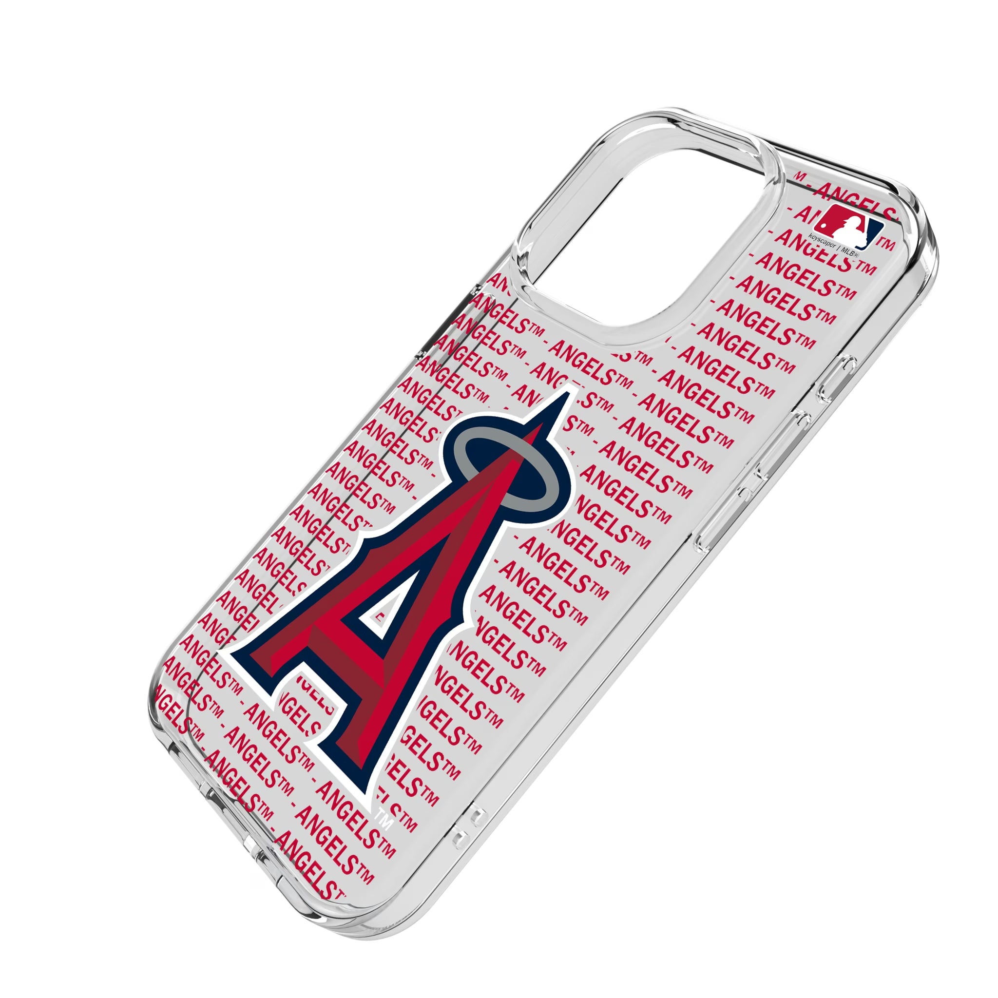 Los Angeles Angels Text Backdrop iPhone Clear Phone Case for Apple iPhone - Isometric View