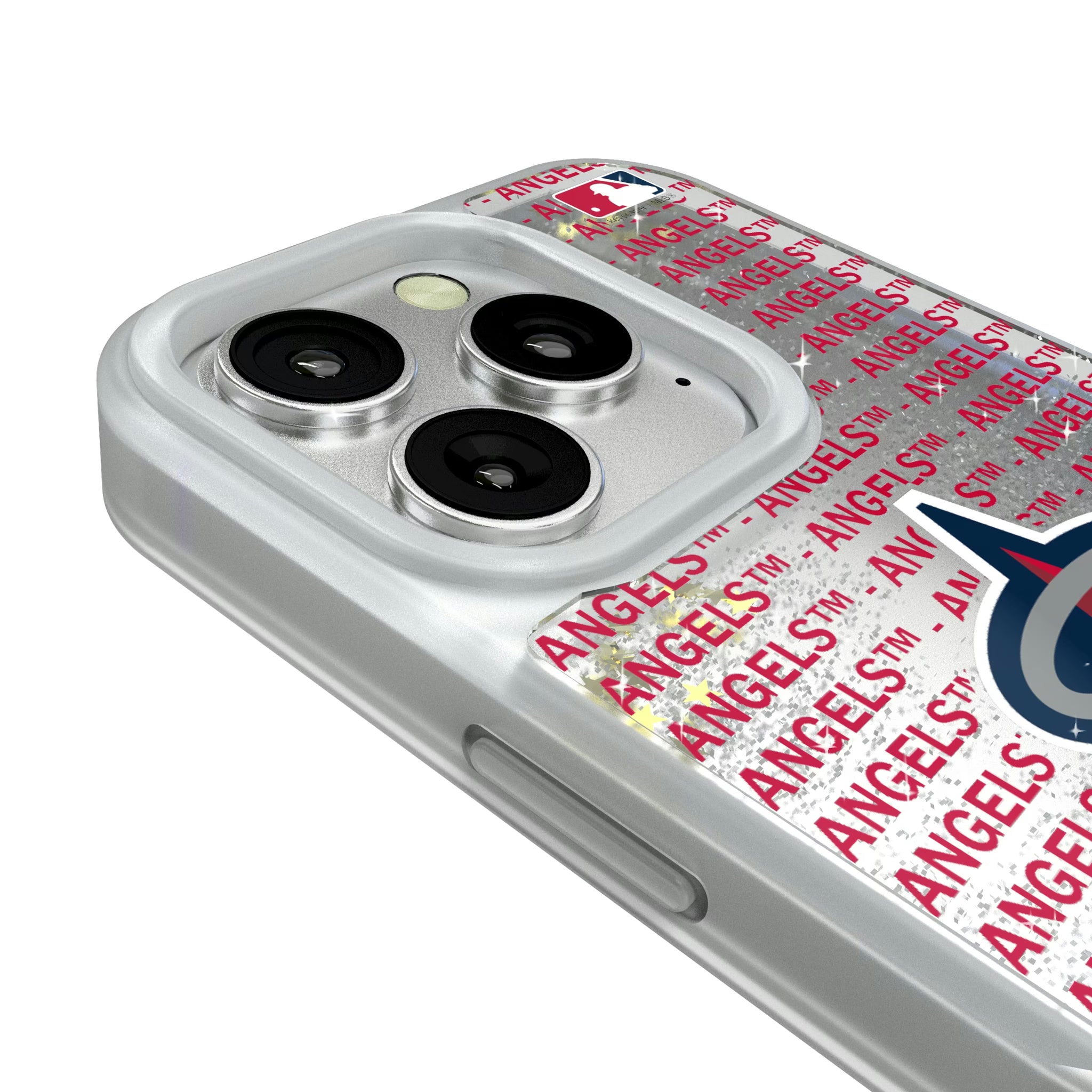 Los Angeles Angels Text Backdrop iPhone Glitter Phone Case for Apple iPhone - Detail#Device_iPhone 16 Pro