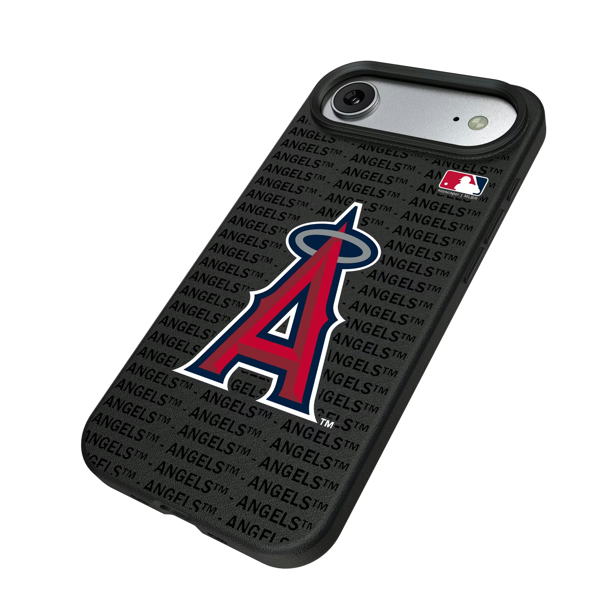 Los Angeles Angels Text Backdrop iPhone MagSafe Compatible Phone Case for Apple iPhone - Isometric View#Device_iPhone Air