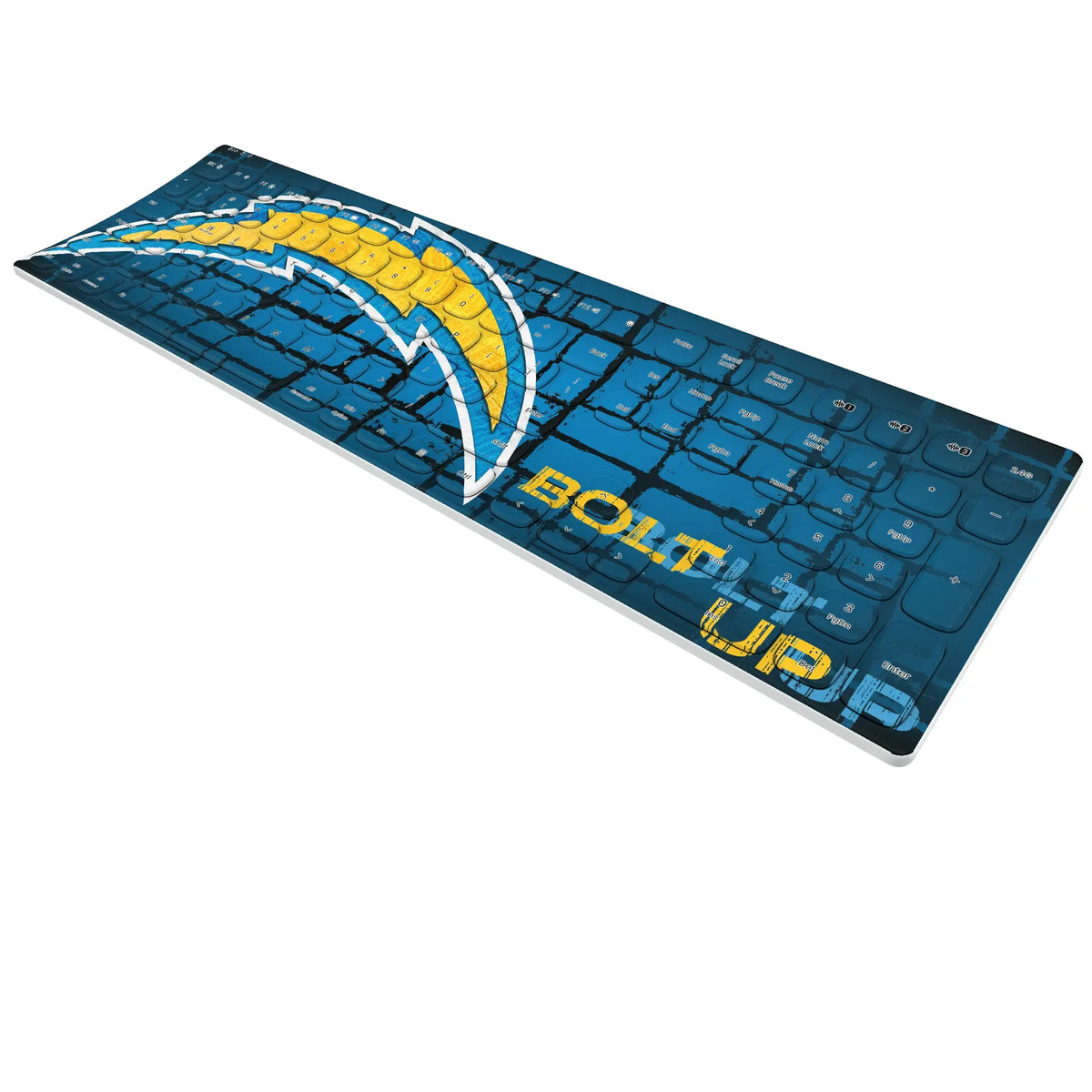 Los Angeles Chargers Brick KKB605 Curved Wireless Keyboard - Isometric View