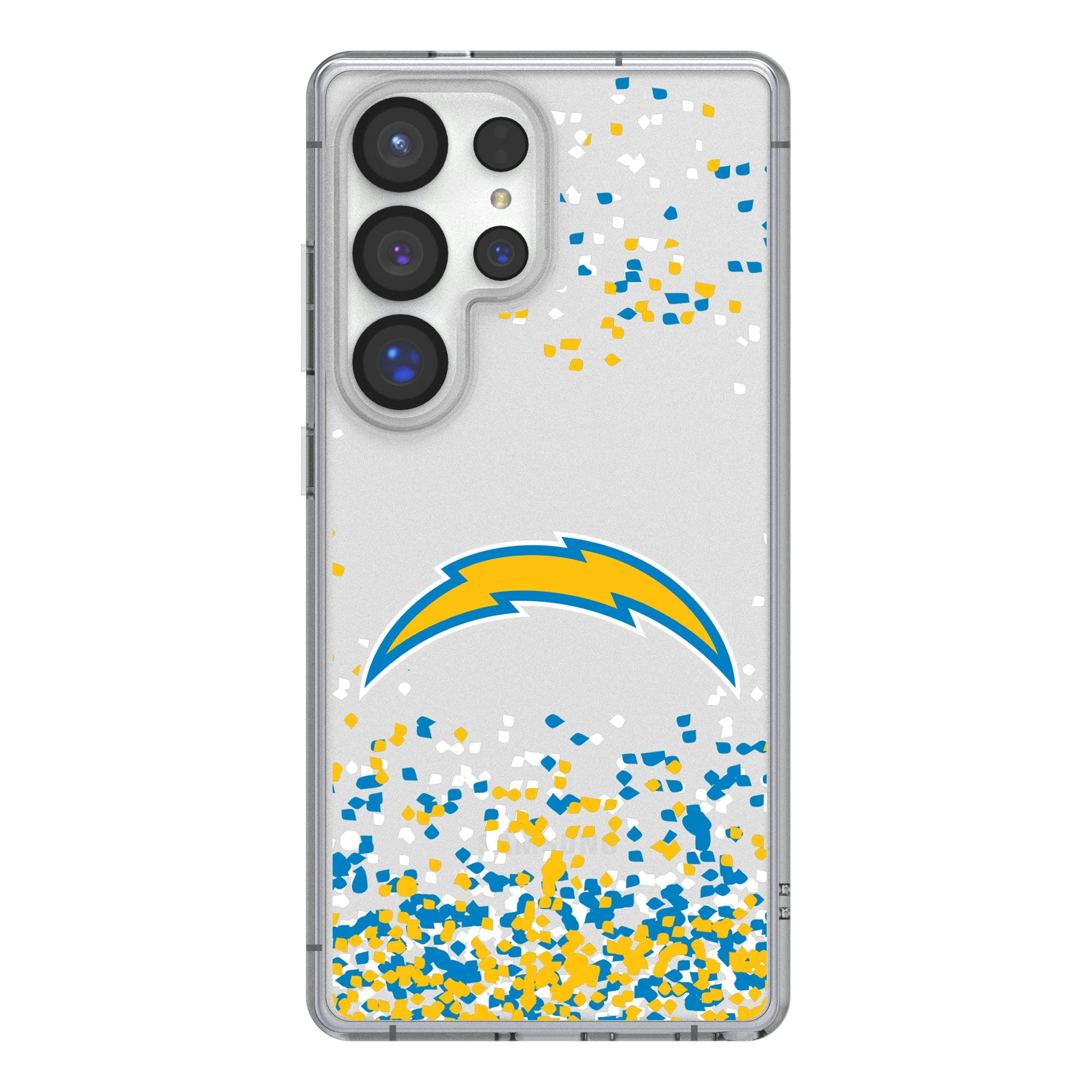 Los Angeles Chargers Confetti Galaxy Clear Phone Case for Samsung Galaxy