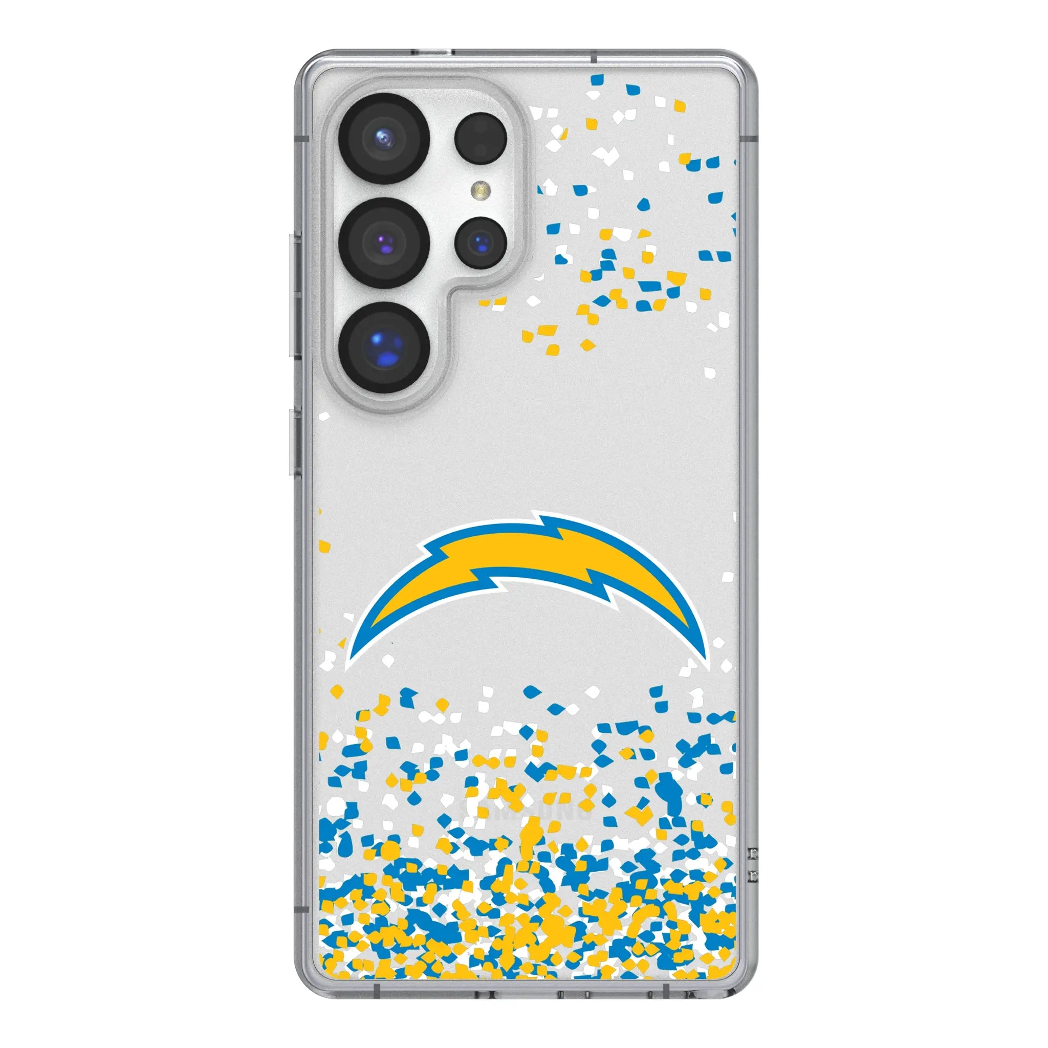 Los Angeles Chargers Confetti Galaxy Clear Phone Case for Samsung Galaxy#Device_Galaxy S25 Ultra