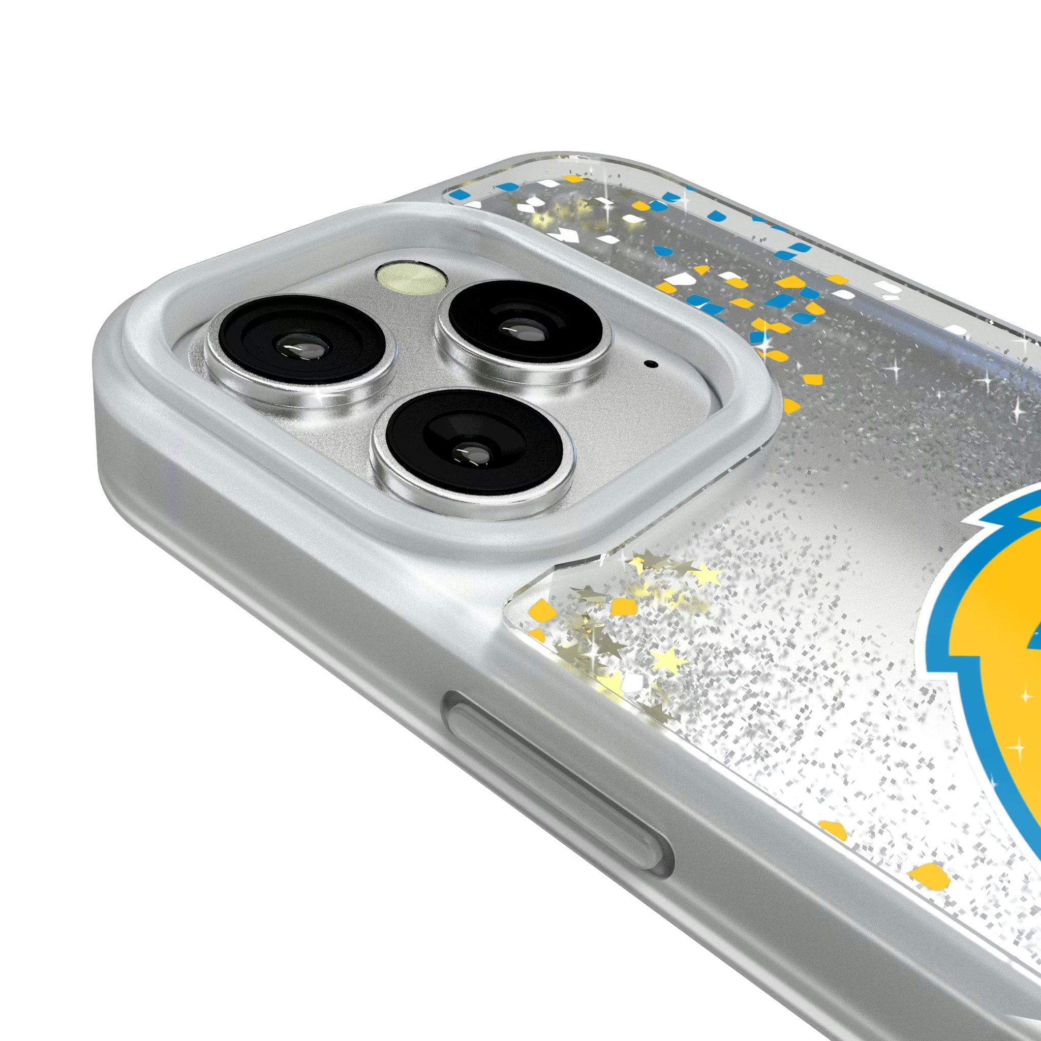 Los Angeles Chargers Confetti iPhone Glitter Phone Case for Apple iPhone - Detail#Device_iPhone 16 Pro