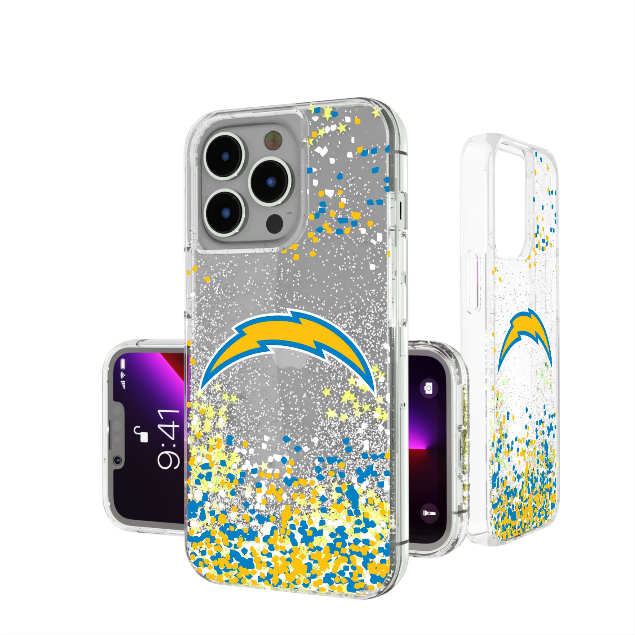 Los Angeles Chargers Confetti iPhone Glitter Phone Case for Apple iPhone