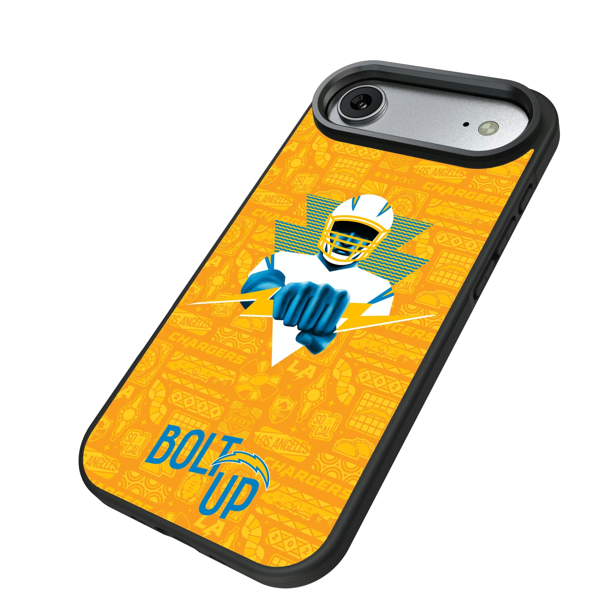 Los Angeles Chargers Deco iPhone Bump Phone Case for Apple iPhone - Isometric View#Device_iPhone Air