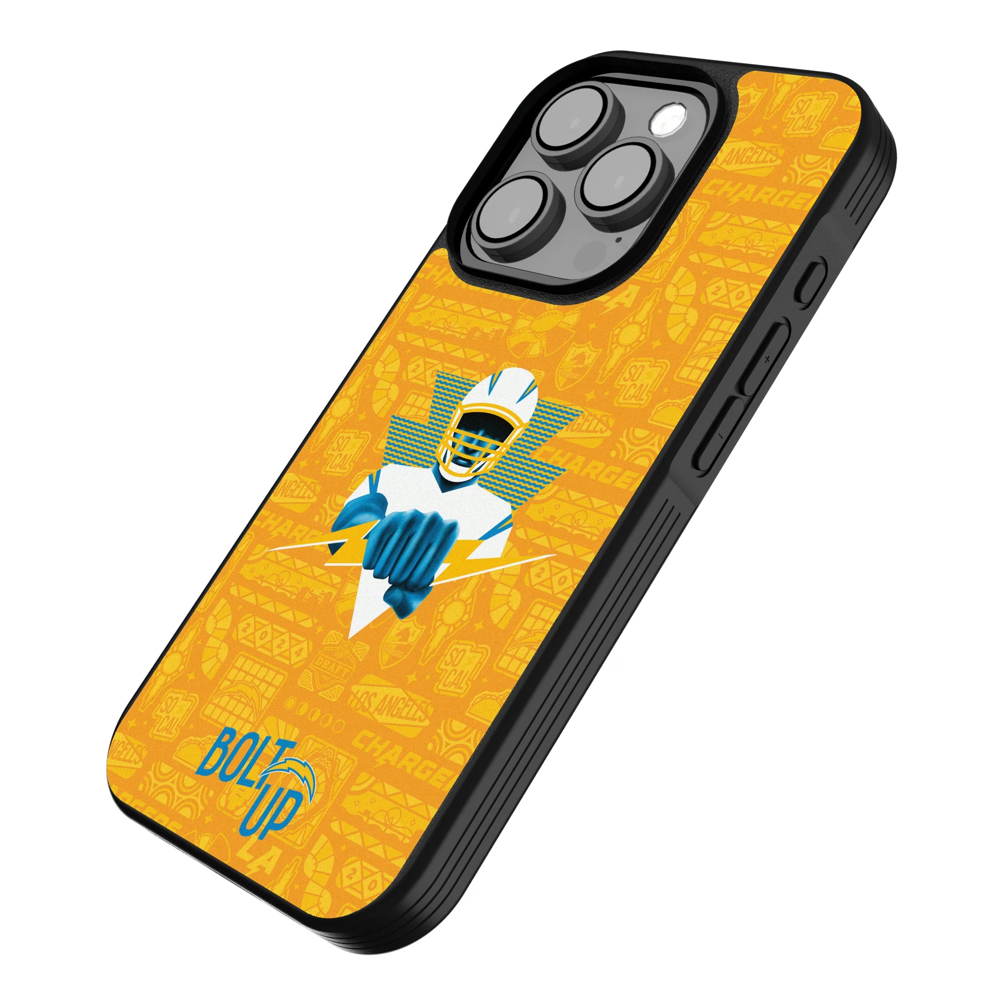 Los Angeles Chargers Deco iPhone Bump Phone Case for Apple iPhone - Isometric View