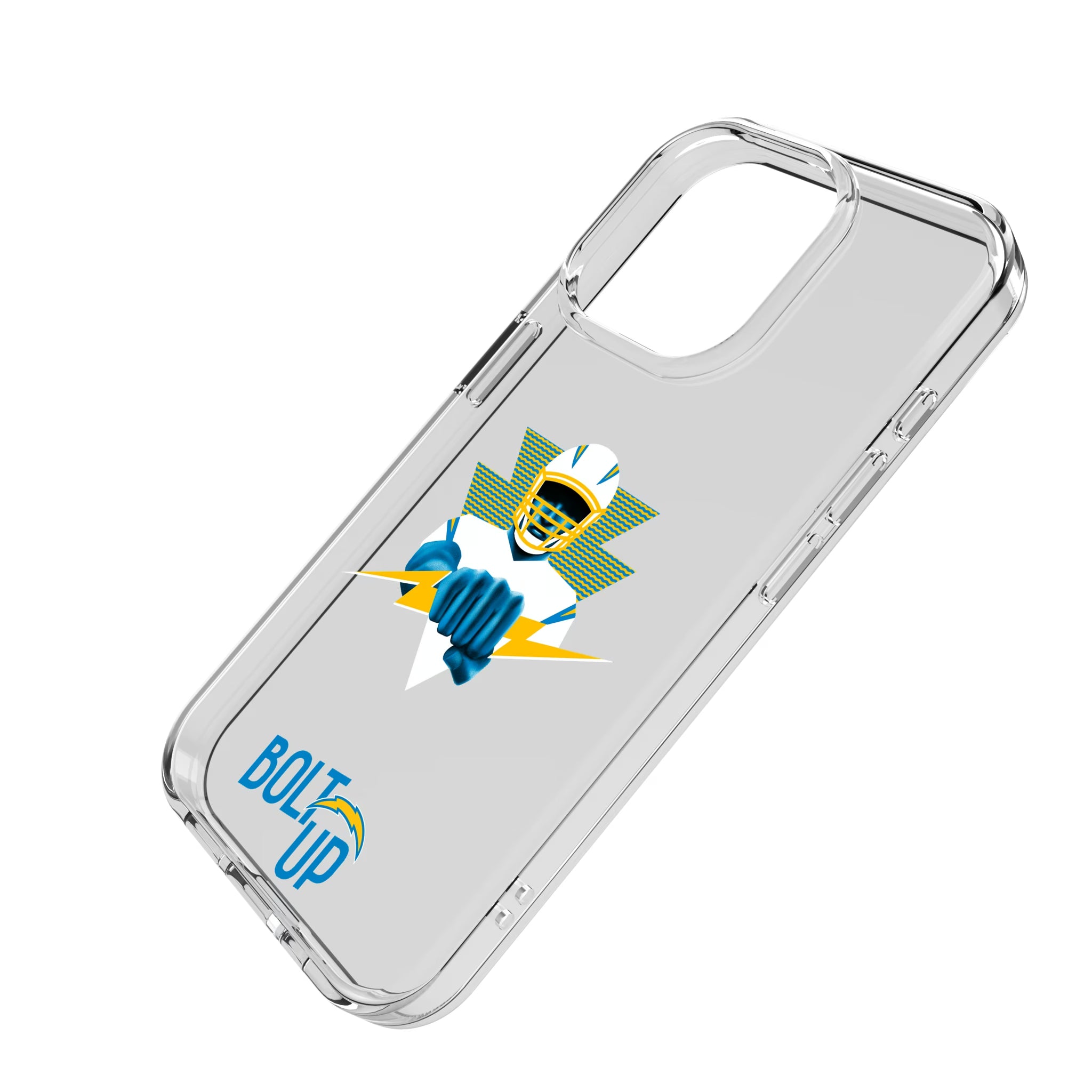 Los Angeles Chargers Deco iPhone Clear Phone Case for Apple iPhone - Isometric View