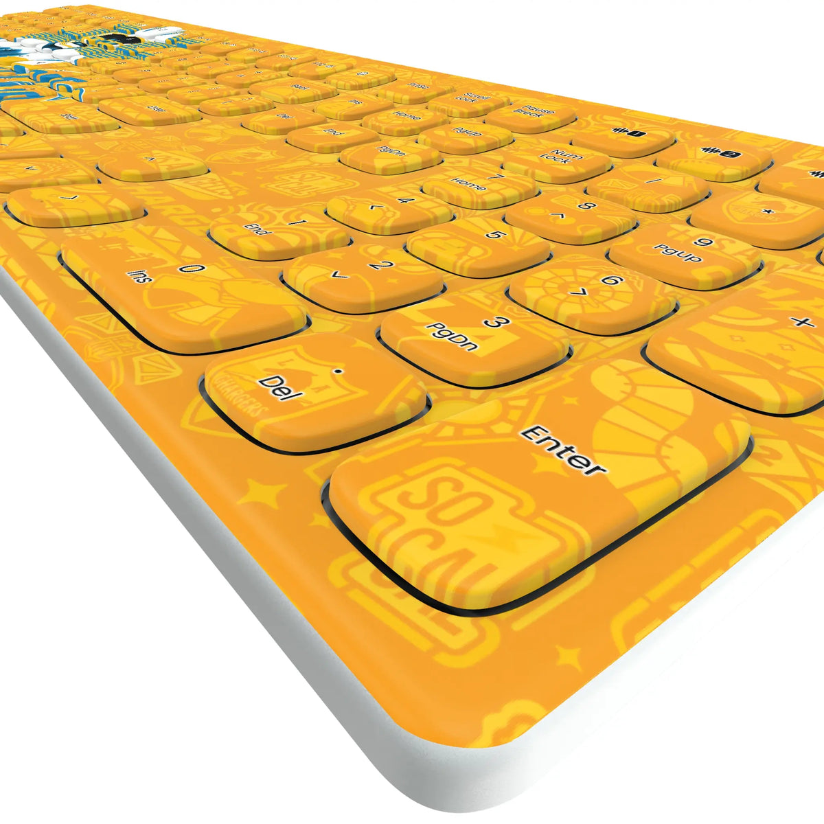 Los Angeles Chargers Deco KKB605 Curved Wireless Keyboard - Detail