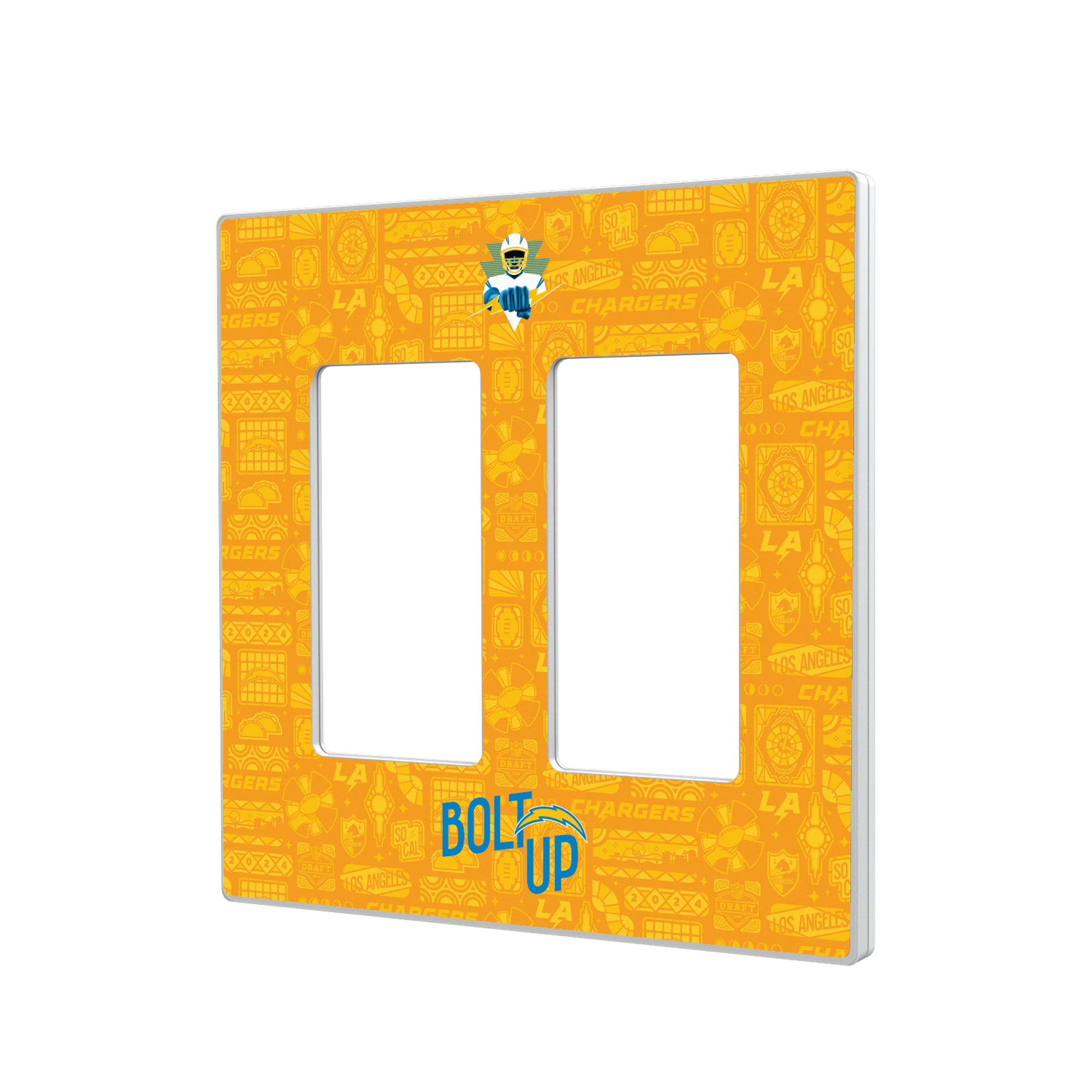 Los Angeles Chargers Deco Hidden-Screw Light Switch Plate#Style_Double Rocker