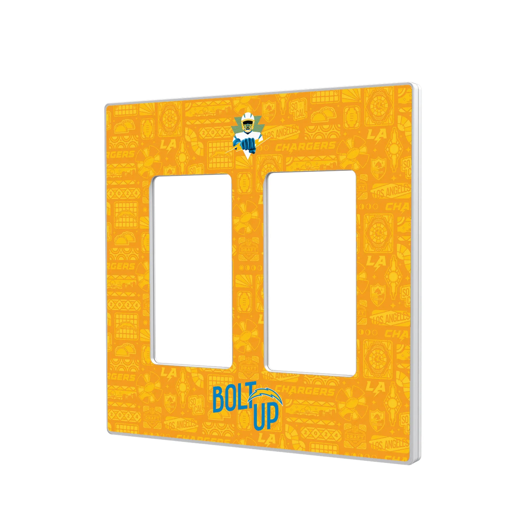 Los Angeles Chargers Deco Hidden-Screw Light Switch Plate#Style_Double Rocker