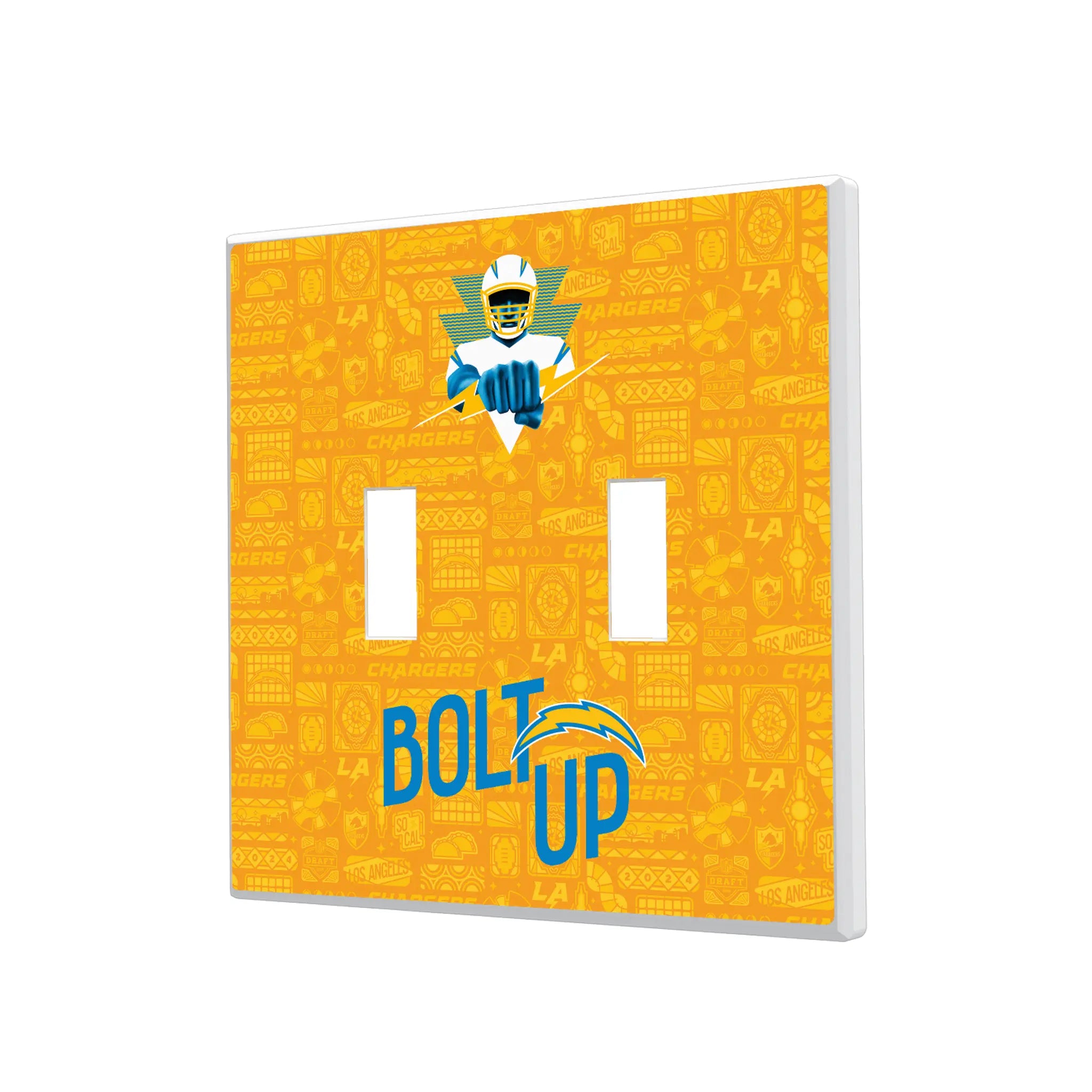 Los Angeles Chargers Deco Hidden-Screw Light Switch Plate#Style_Double Toggle
