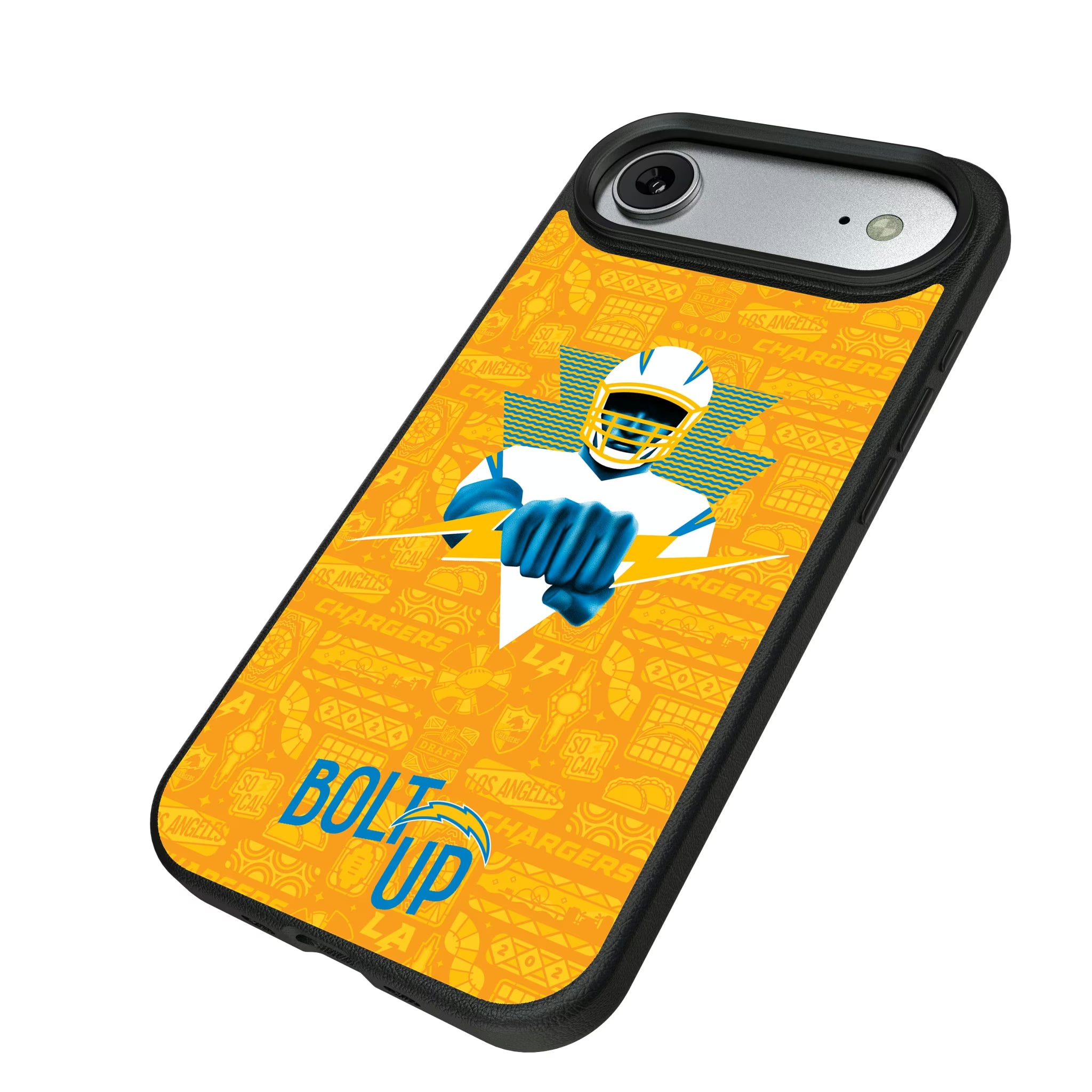 Los Angeles Chargers Deco iPhone MagSafe Compatible Phone Case for Apple iPhone - Isometric View#Device_iPhone Air