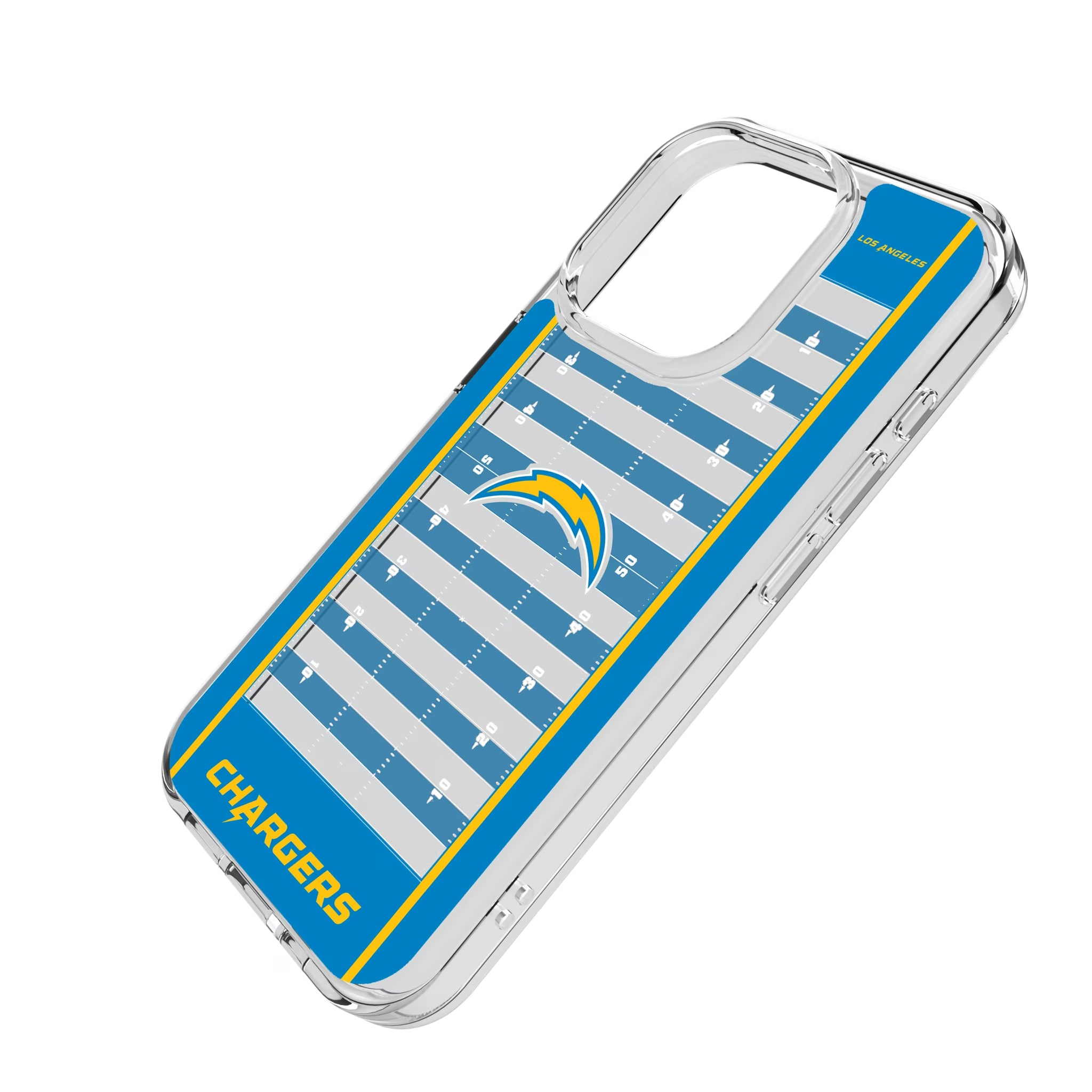 Los Angeles Chargers Field iPhone Clear Phone Case for Apple iPhone - Isometric View