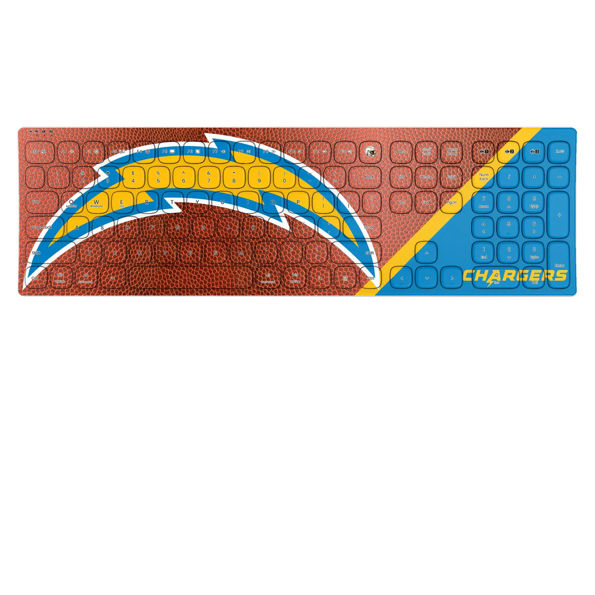 Los Angeles Chargers Football KKB605 Curved Wireless Keyboard