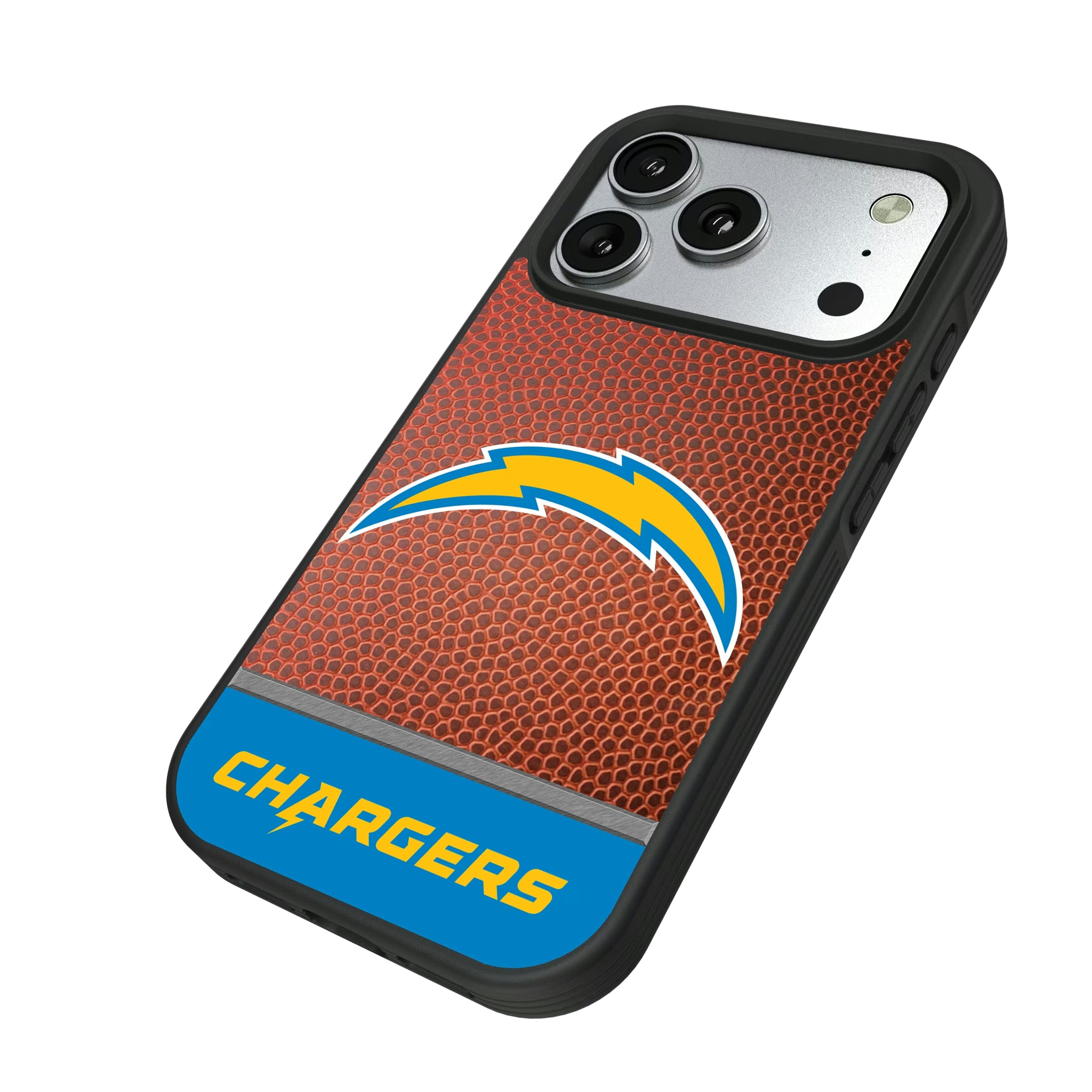 Los Angeles Chargers Football Wordmark iPhone Bump Phone Case for Apple iPhone - Isometric View#Device_iPhone 17 Pro