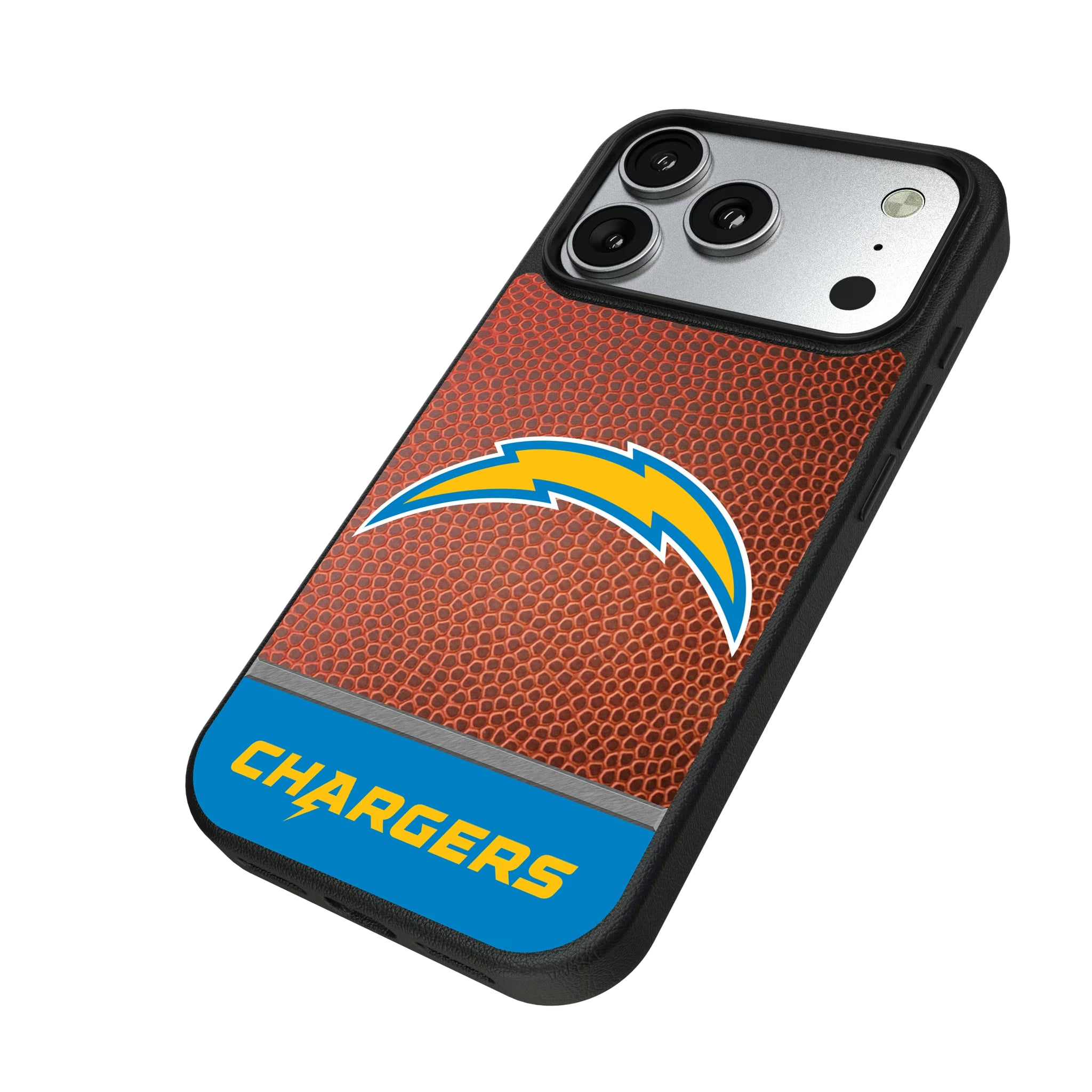 Los Angeles Chargers Football Wordmark iPhone MagSafe Compatible Phone Case for Apple iPhone - Isometric View#Device_iPhone 17 Pro