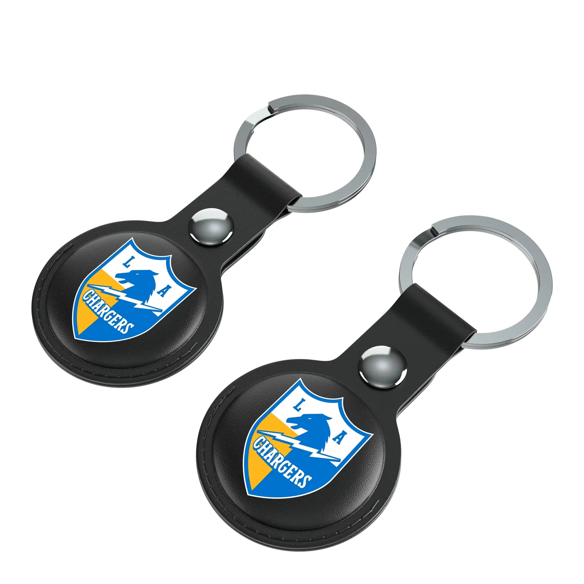 Los Angeles Chargers Historic Collection Insignia AirTag Black Airtag Holder 2-Pack - Isometric View