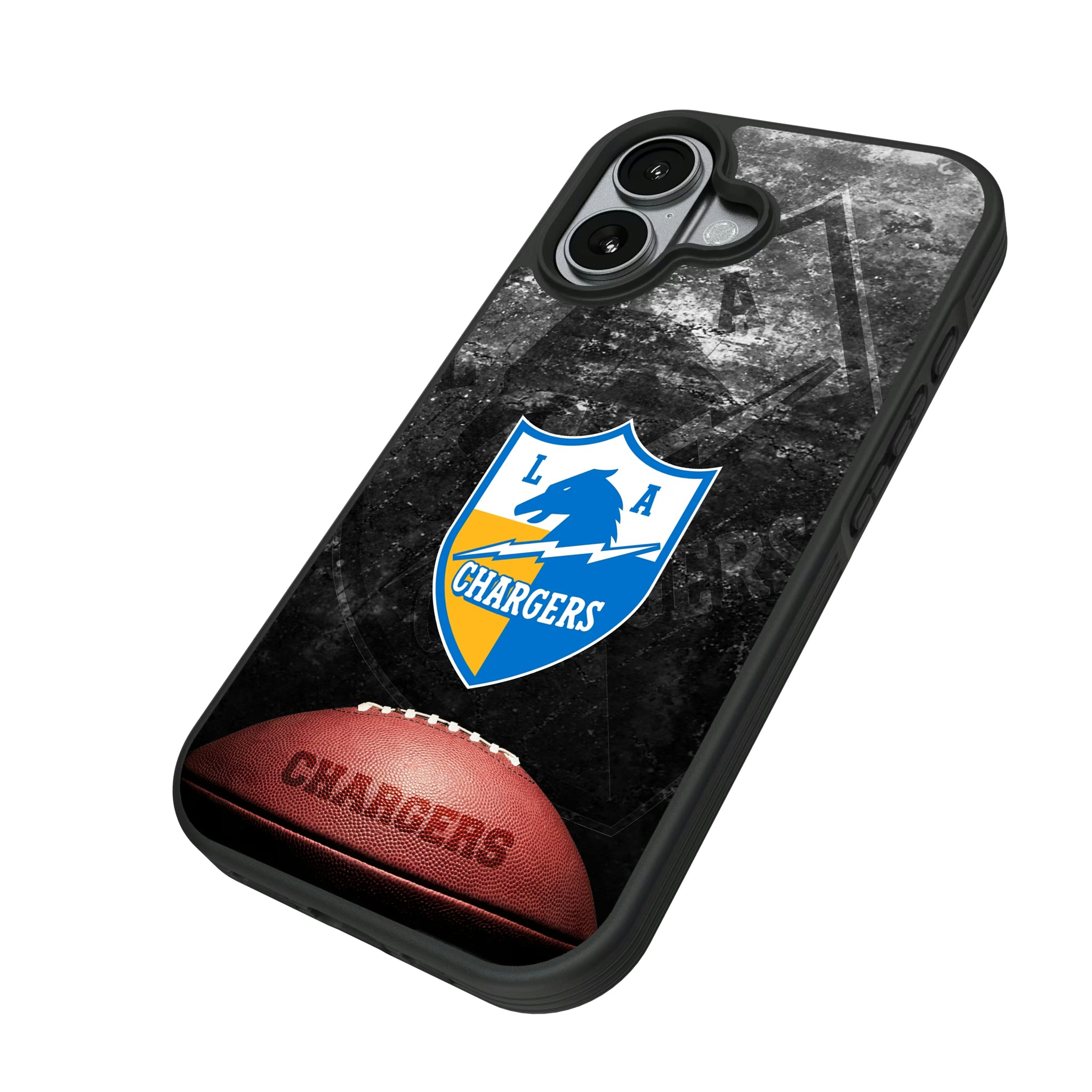 Los Angeles Chargers Historic Collection Legendary iPhone Bump Phone Case for Apple iPhone - Isometric View#Device_iPhone 17