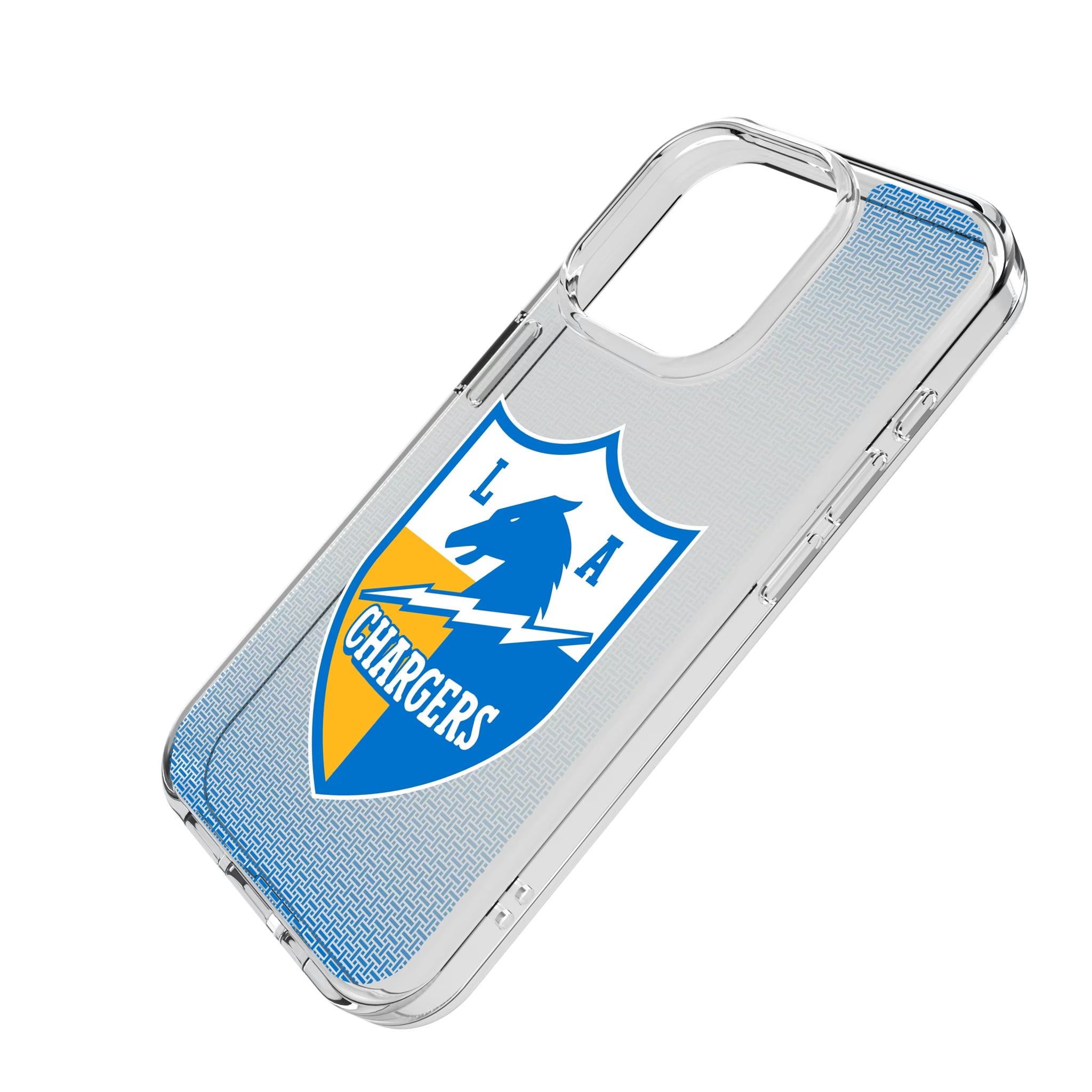 Los Angeles Chargers Historic Collection Linen iPhone Clear Phone Case for Apple iPhone - Isometric View