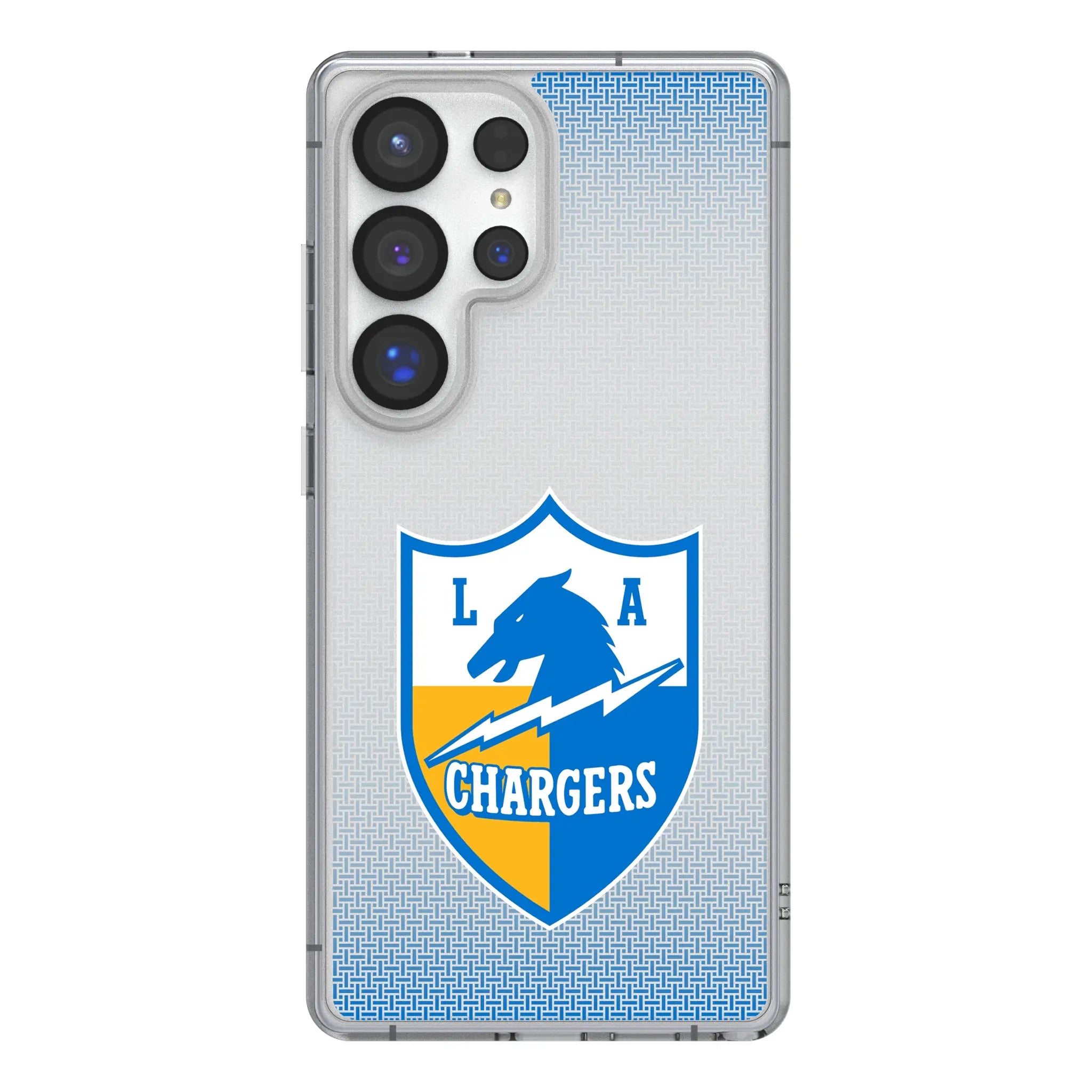 Los Angeles Chargers Historic Collection Linen Galaxy Clear Phone Case for Samsung Galaxy#Device_Galaxy S25 Ultra