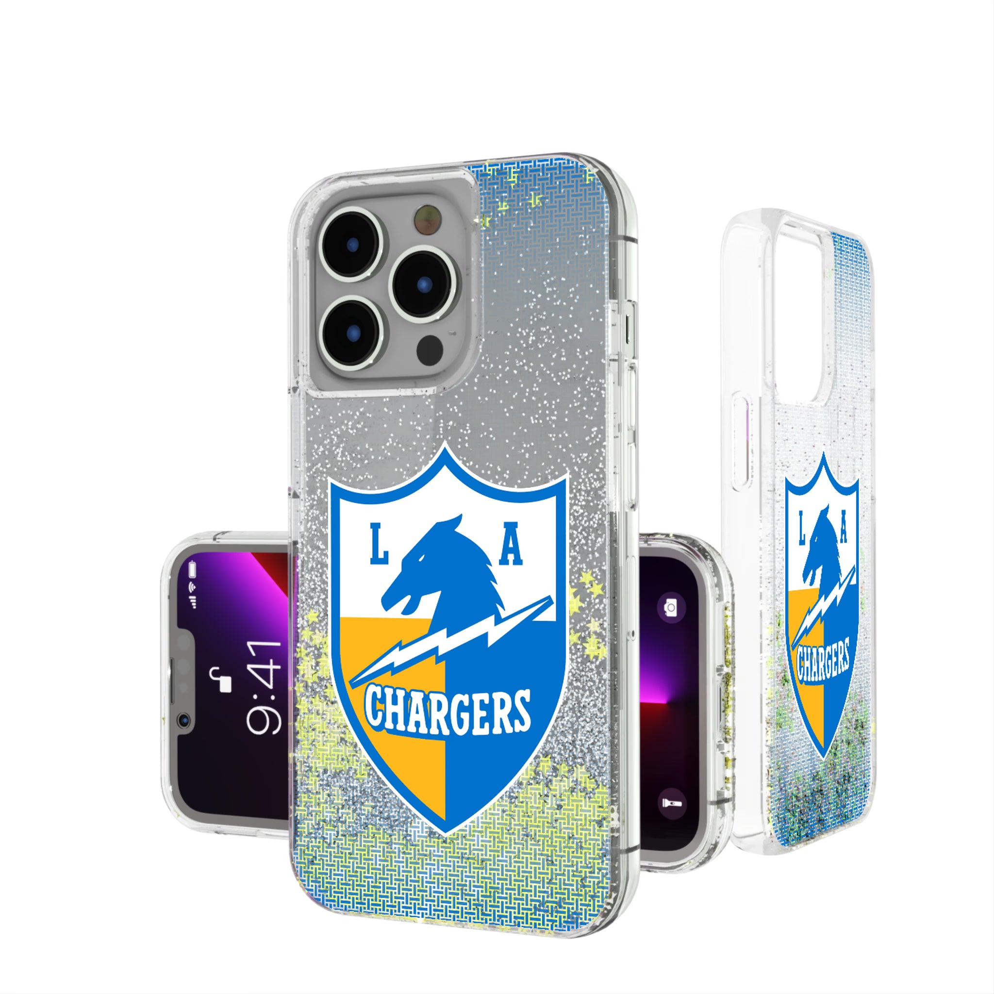 Los Angeles Chargers Historic Collection Linen iPhone Glitter Phone Case for Apple iPhone