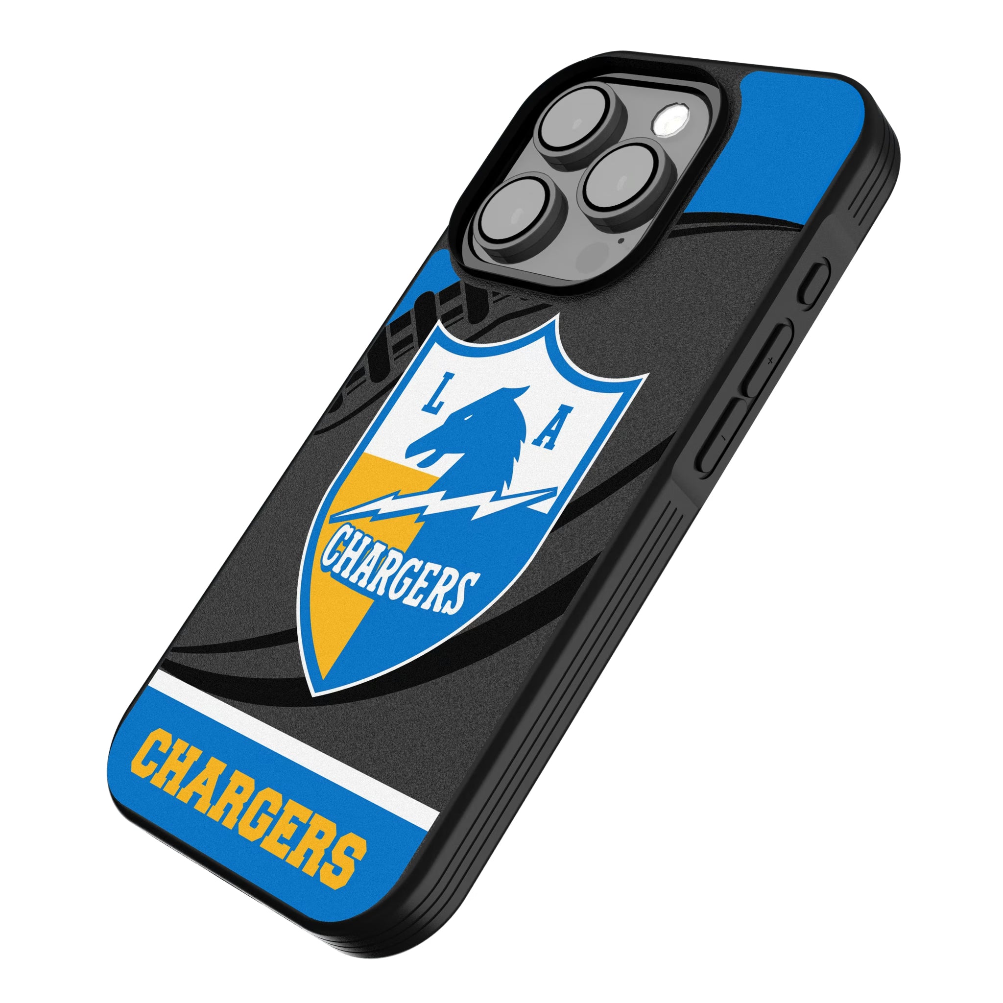 Los Angeles Chargers Historic Collection Passtime iPhone Bump Phone Case for Apple iPhone - Isometric View