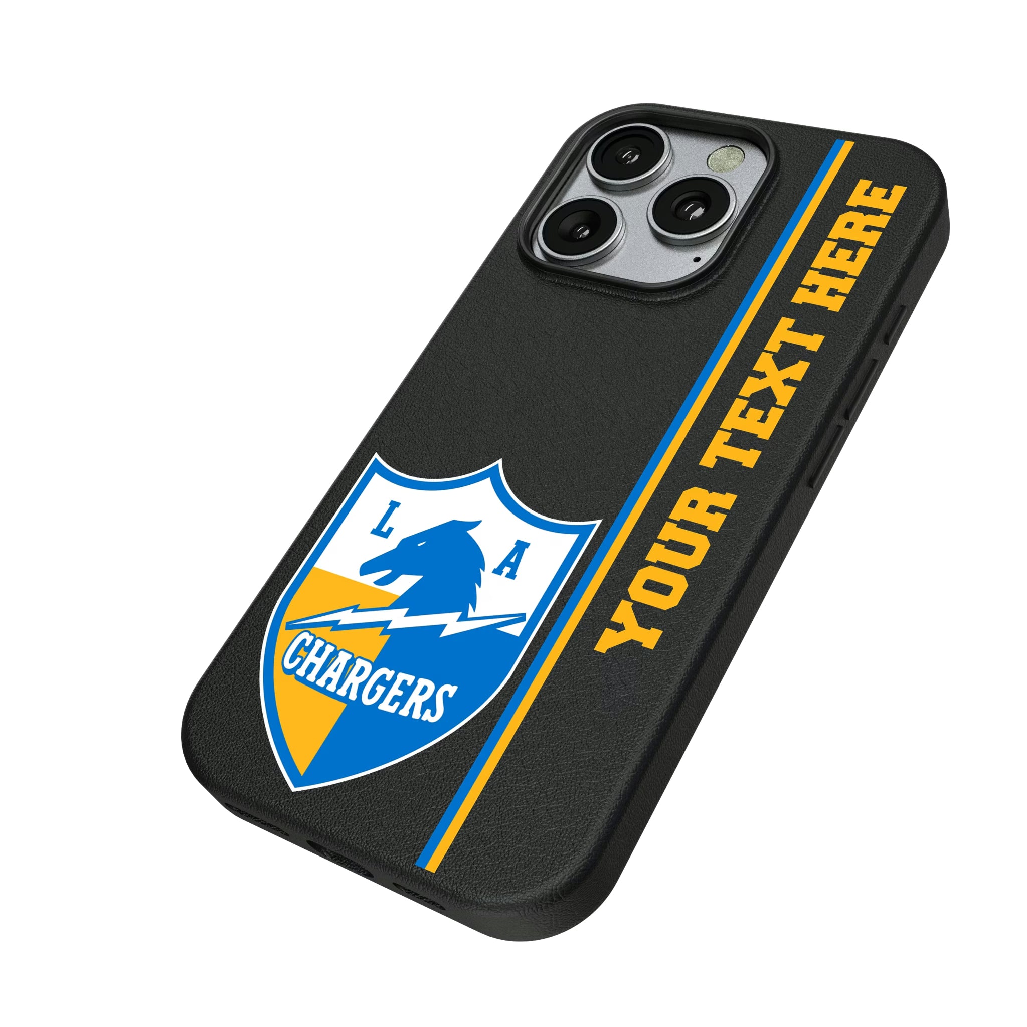 Los Angeles Chargers Historic Collection Personalized Sidebard iPhone MagSafe Compatible Phone Case for Apple iPhone - Isometric View