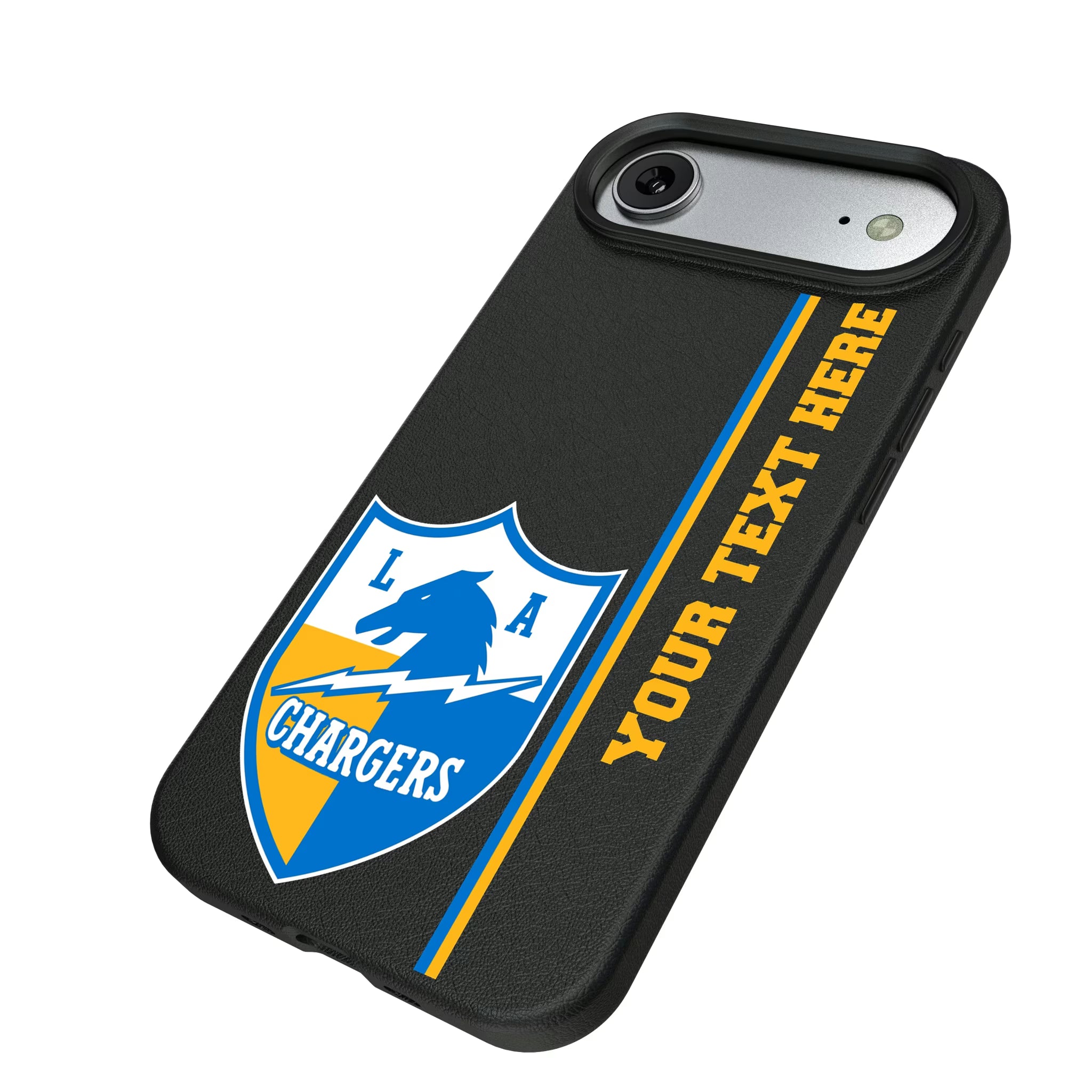 Los Angeles Chargers Historic Collection Personalized Sidebard iPhone MagSafe Compatible Phone Case for Apple iPhone - Isometric View#Device_iPhone Air