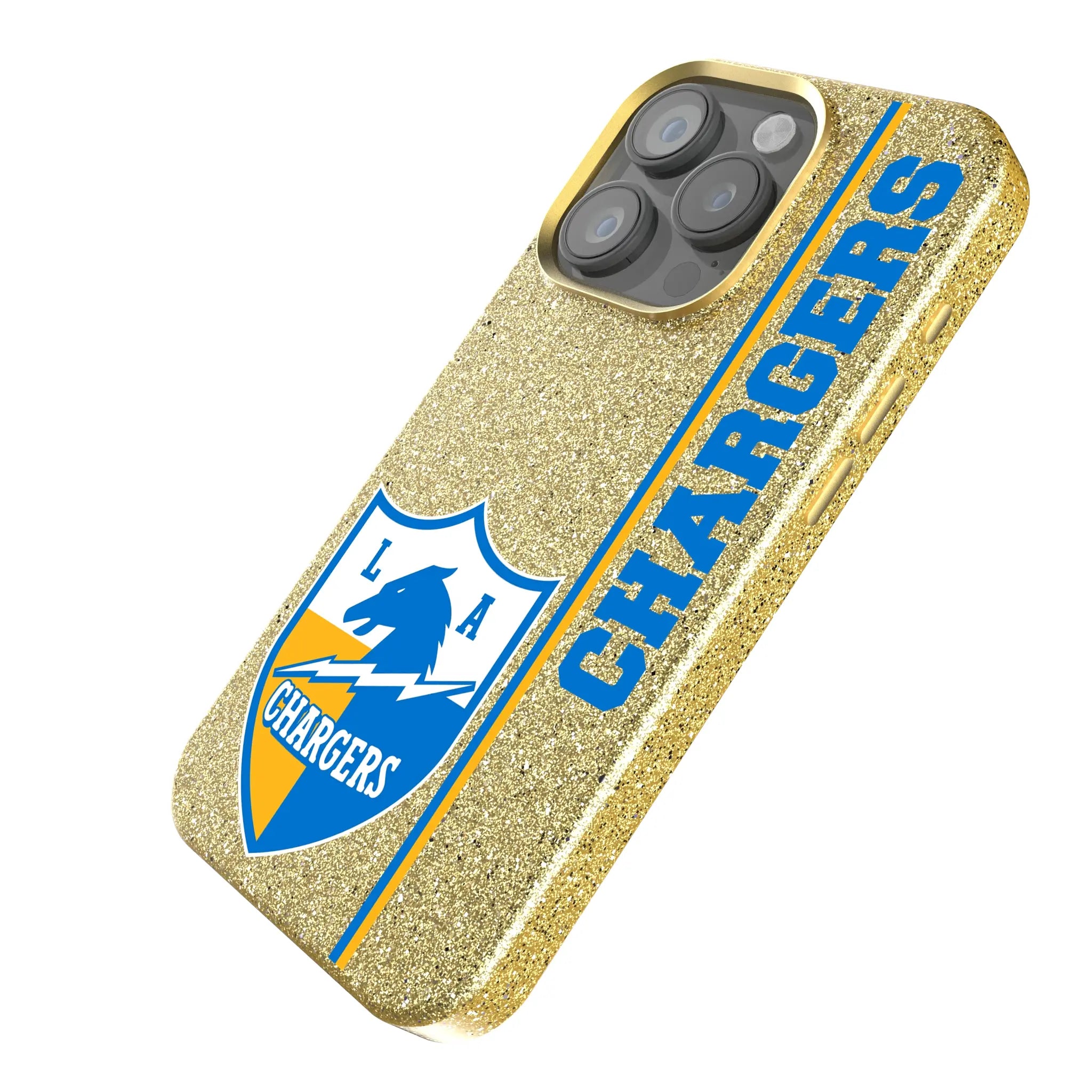 Los Angeles Chargers Historic Collection Sidebar iPhone Bling Phone Case for Apple iPhone - Isometric View