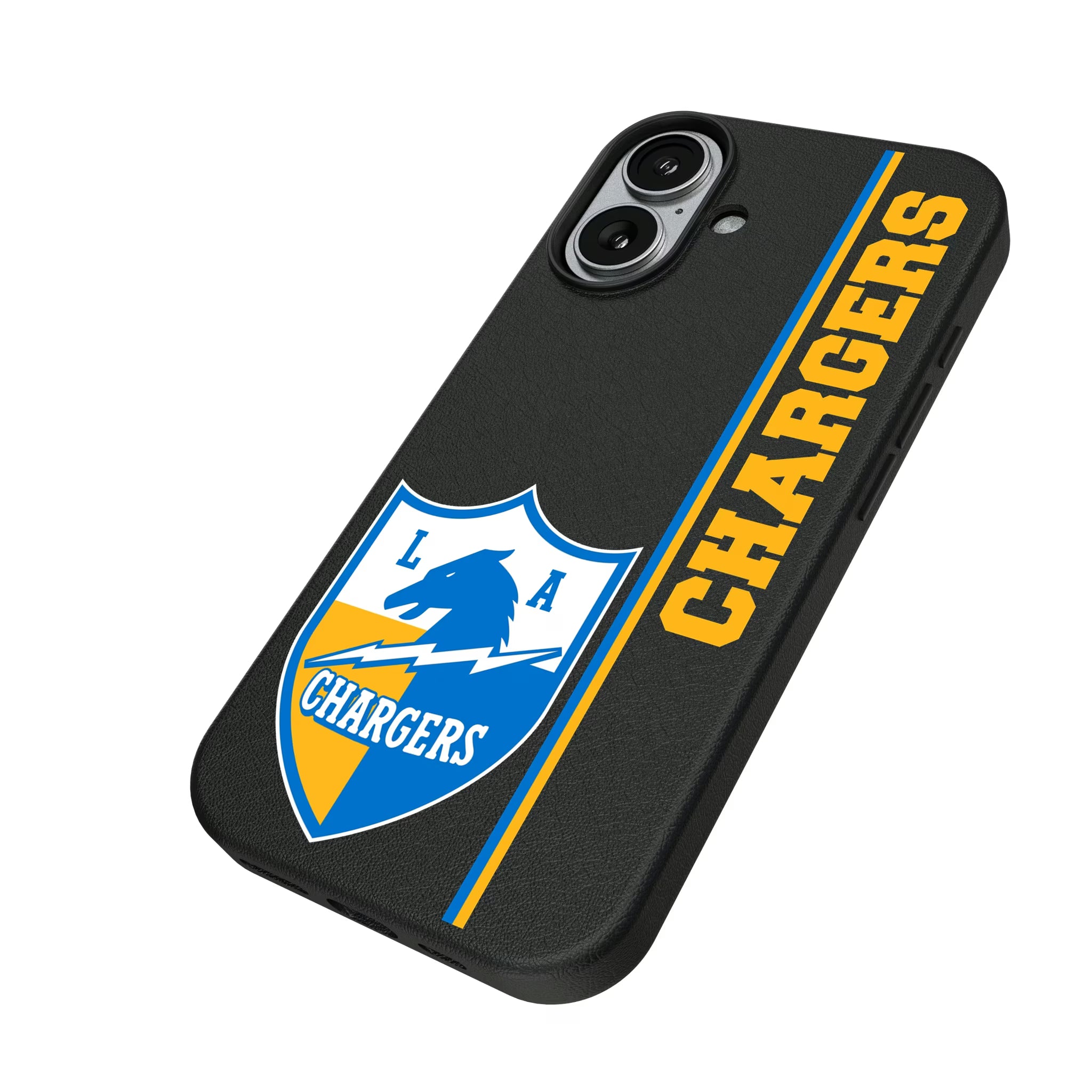 Los Angeles Chargers Historic Collection Sidebar iPhone MagSafe Compatible Phone Case for Apple iPhone - Isometric View#Device_iPhone 17