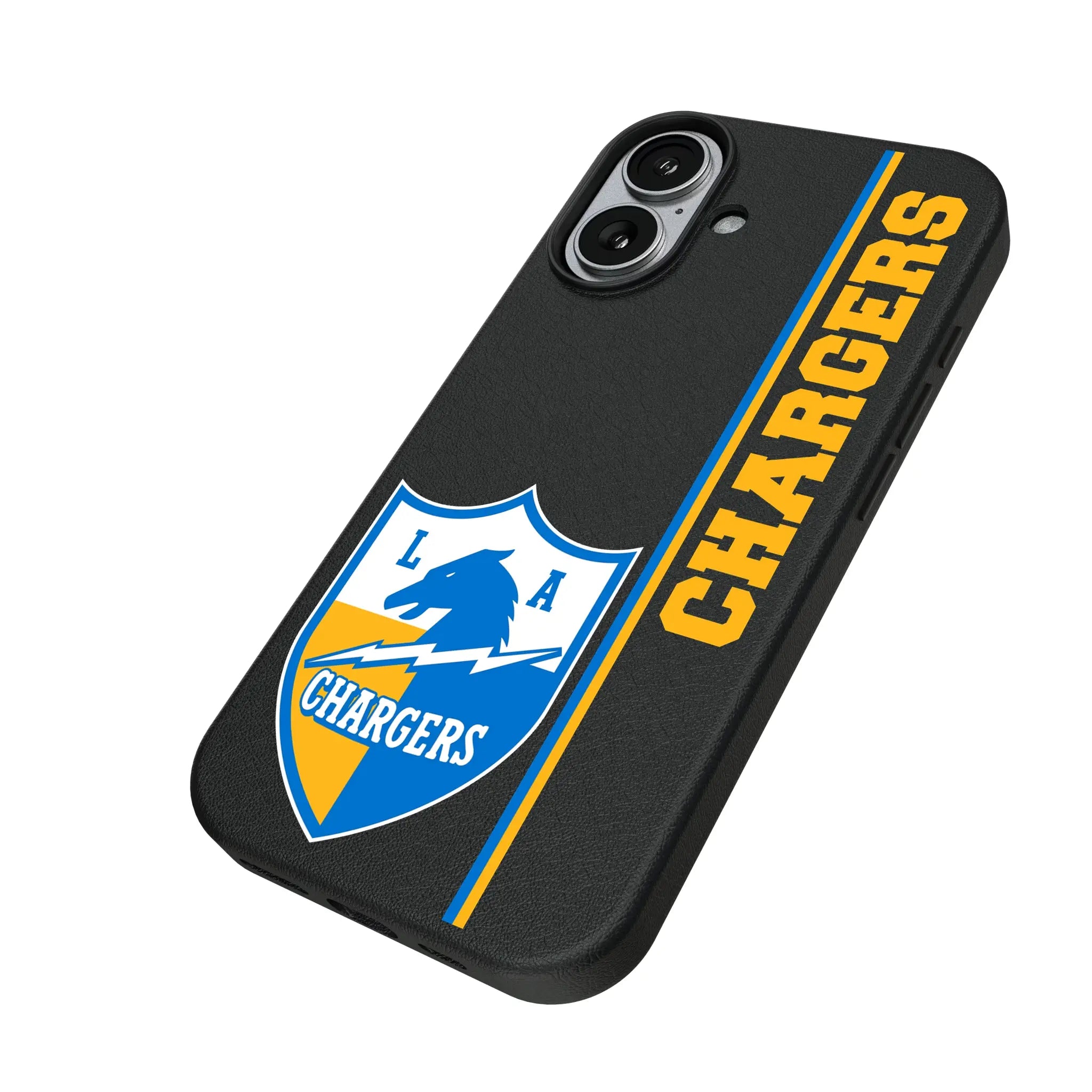 Los Angeles Chargers Historic Collection Sidebar iPhone MagSafe Compatible Phone Case for Apple iPhone - Isometric View#Device_iPhone 17