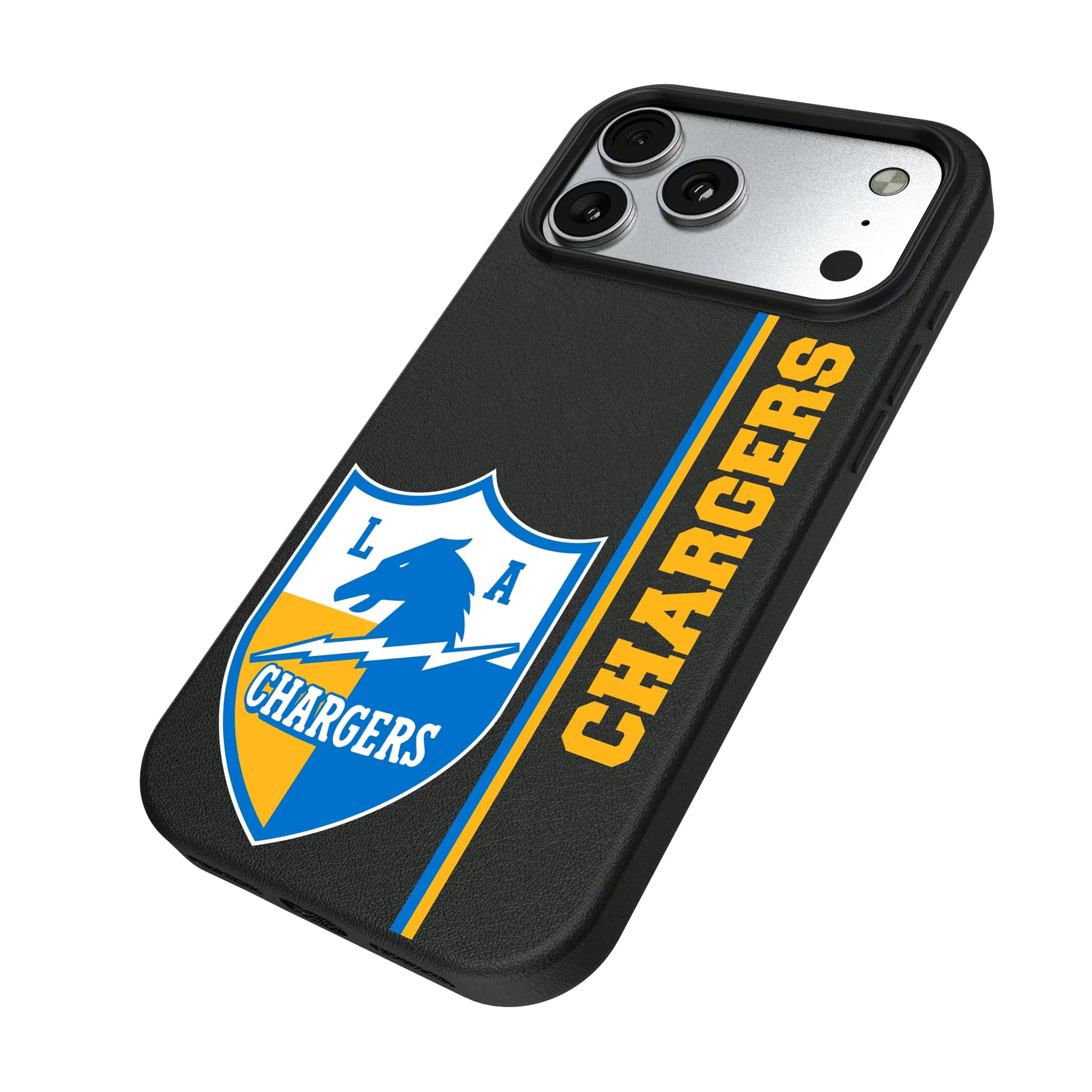 Los Angeles Chargers Historic Collection Sidebar iPhone MagSafe Compatible Phone Case for Apple iPhone - Isometric View#Device_iPhone 17 Pro Max