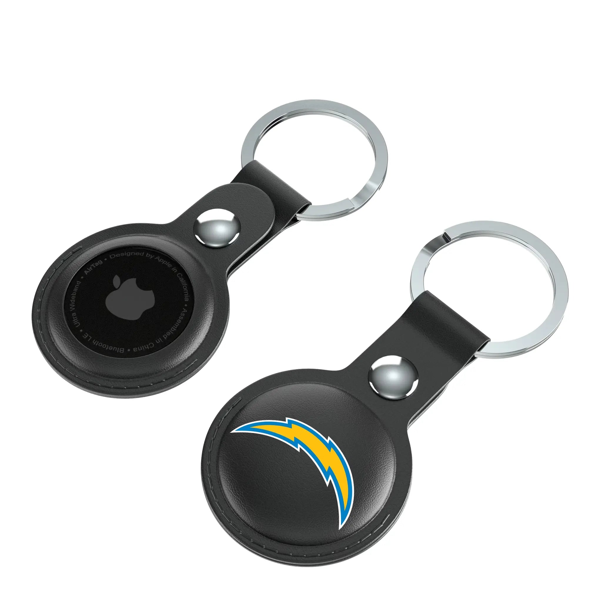 Los Angeles Chargers Insignia AirTag Black Airtag Holder 2-Pack - Isometric View