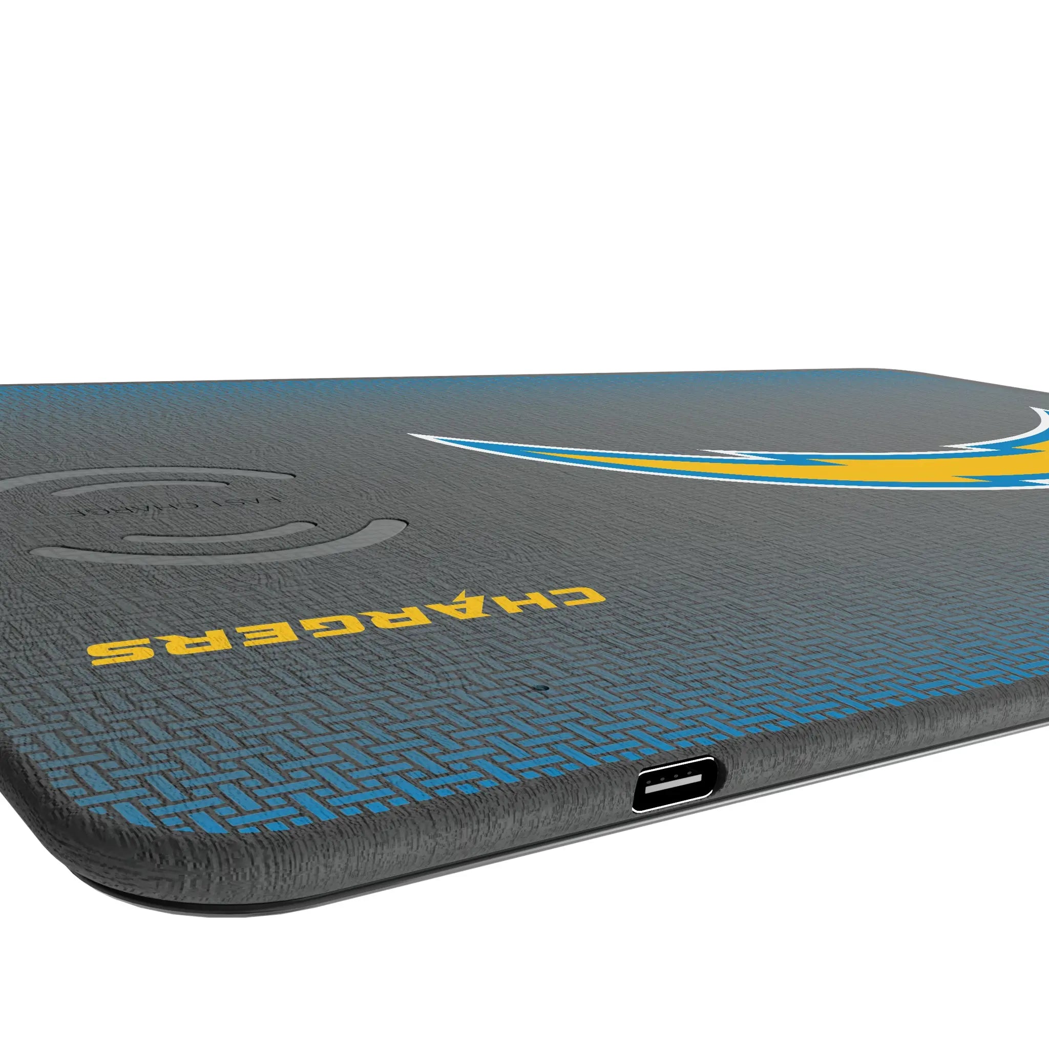 Los Angeles Chargers Linen 15-Watt Wireless Charger and Mouse Pad