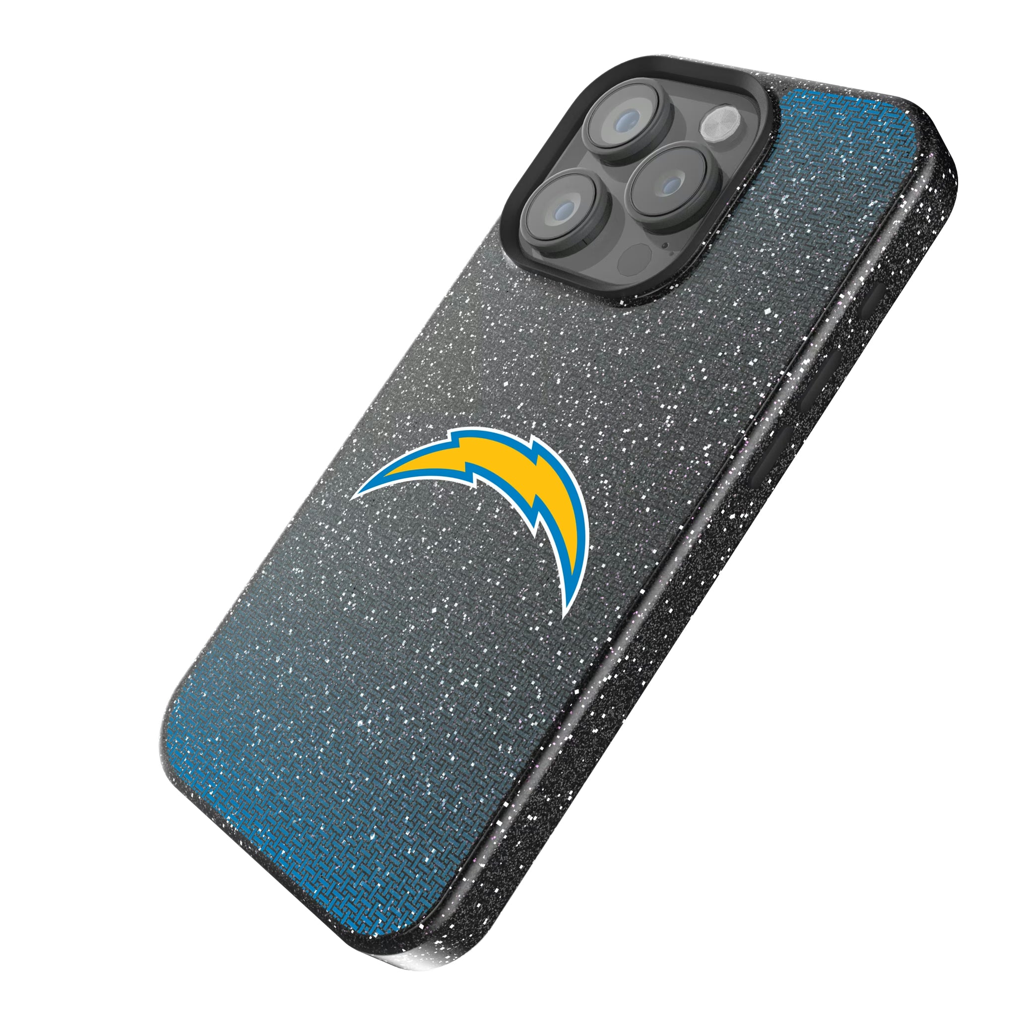 Los Angeles Chargers Linen iPhone Bling Phone Case for Apple iPhone - Isometric View
