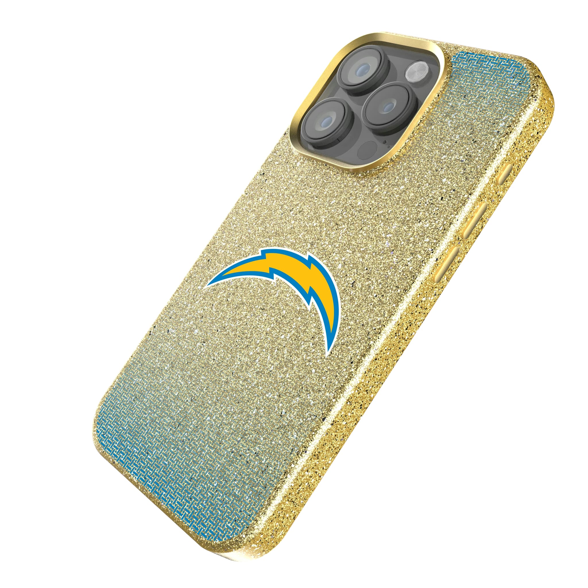 Los Angeles Chargers Linen iPhone Bling Phone Case for Apple iPhone - Isometric View