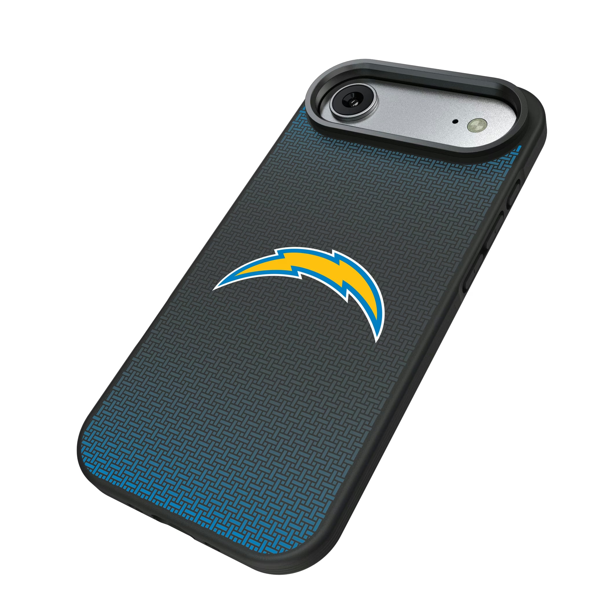 Los Angeles Chargers Linen iPhone Bump Phone Case for Apple iPhone - Isometric View#Device_iPhone Air