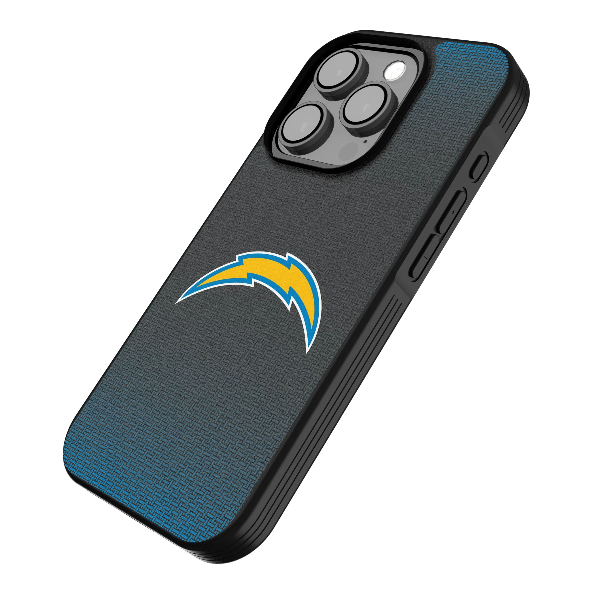 Los Angeles Chargers Linen iPhone Bump Phone Case for Apple iPhone - Isometric View