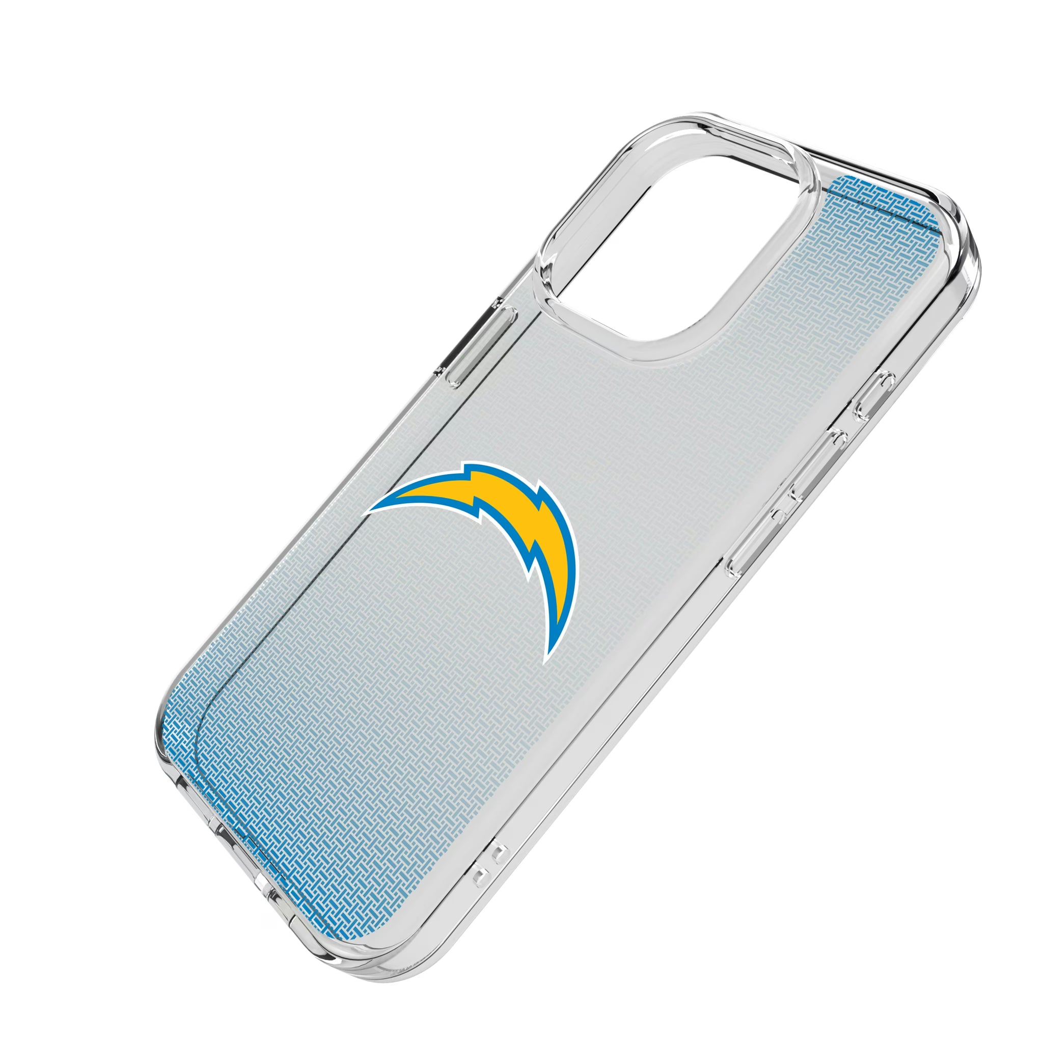 Los Angeles Chargers Linen iPhone Clear Phone Case for Apple iPhone - Isometric View