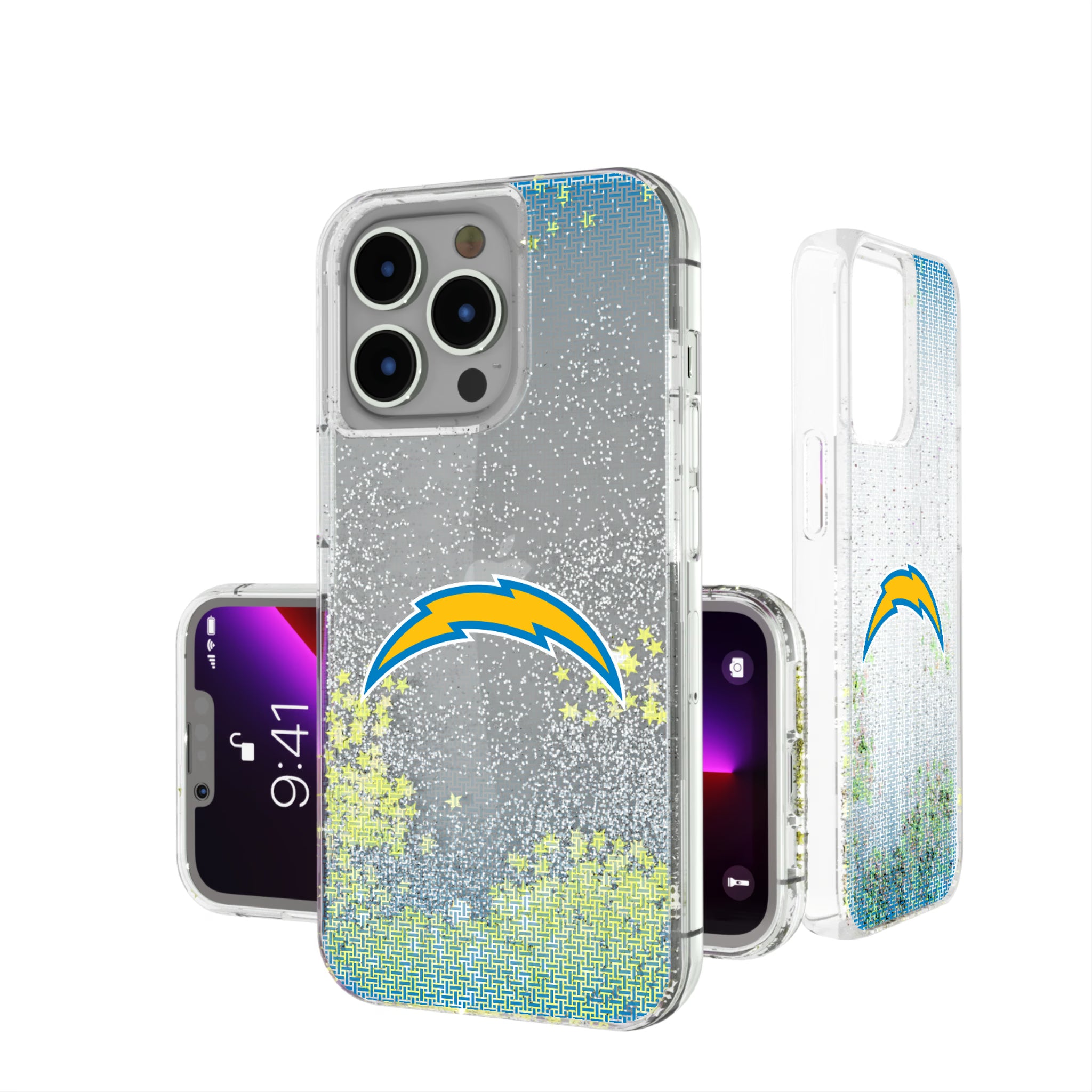 Los Angeles Chargers Linen iPhone Glitter Phone Case for Apple iPhone