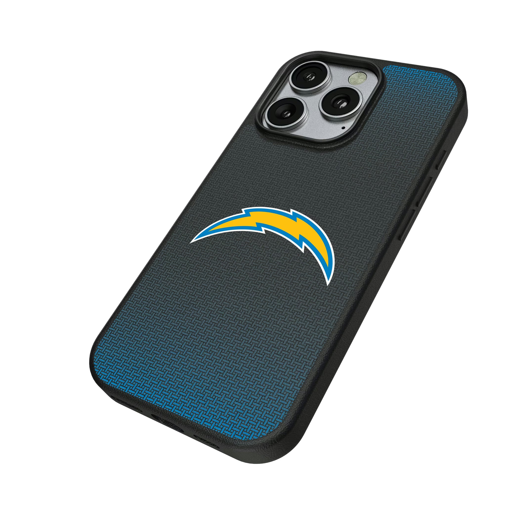 Los Angeles Chargers Linen iPhone MagSafe Compatible Phone Case for Apple iPhone - Isometric View